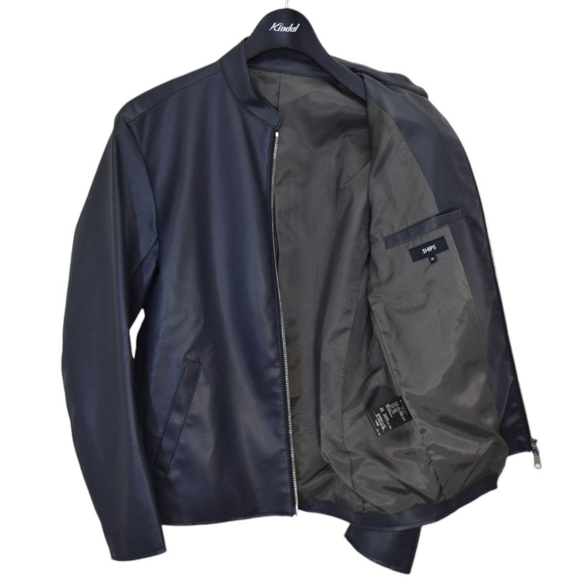 フェイクレザーシングルライダースジャケット