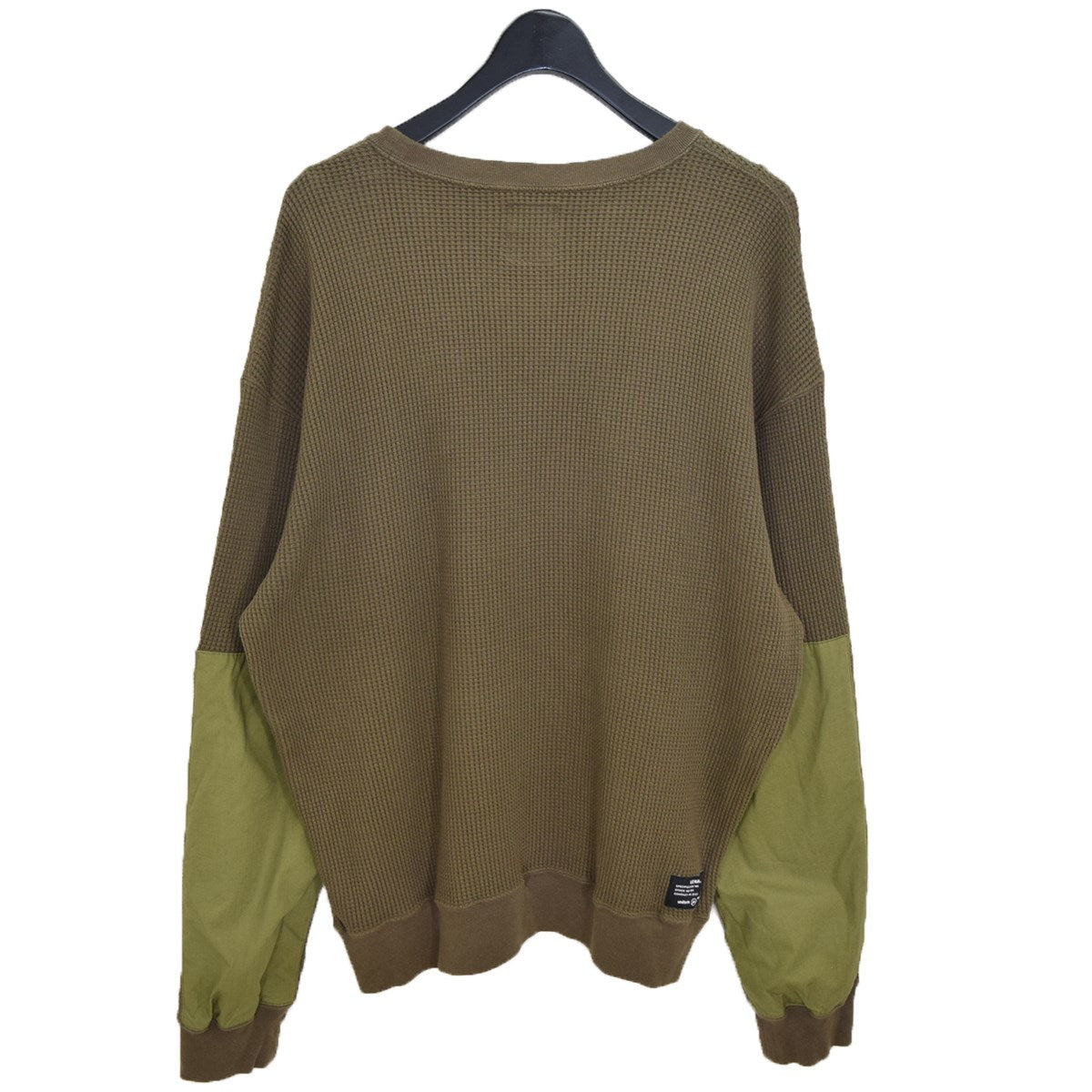 WASHED ELBOW PATCHED WIDE WAFFLE CUT＆SEWNサーマルカットソーUE-202013