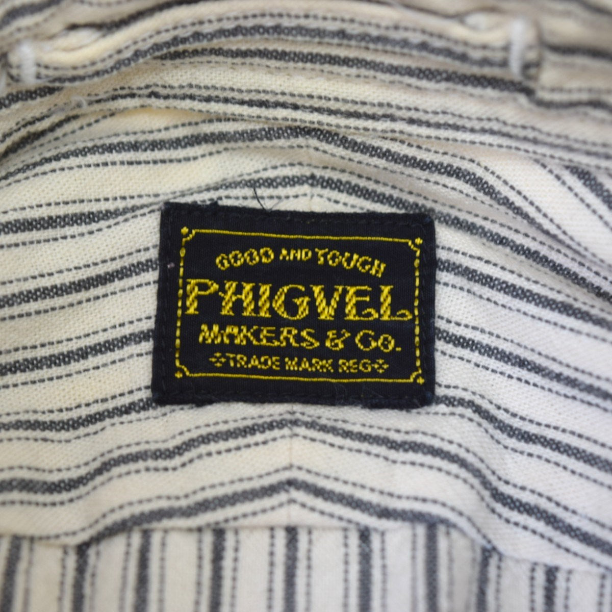 PHIGVEL(フィグベル) ストライプワークシャツ アイボリー サイズ