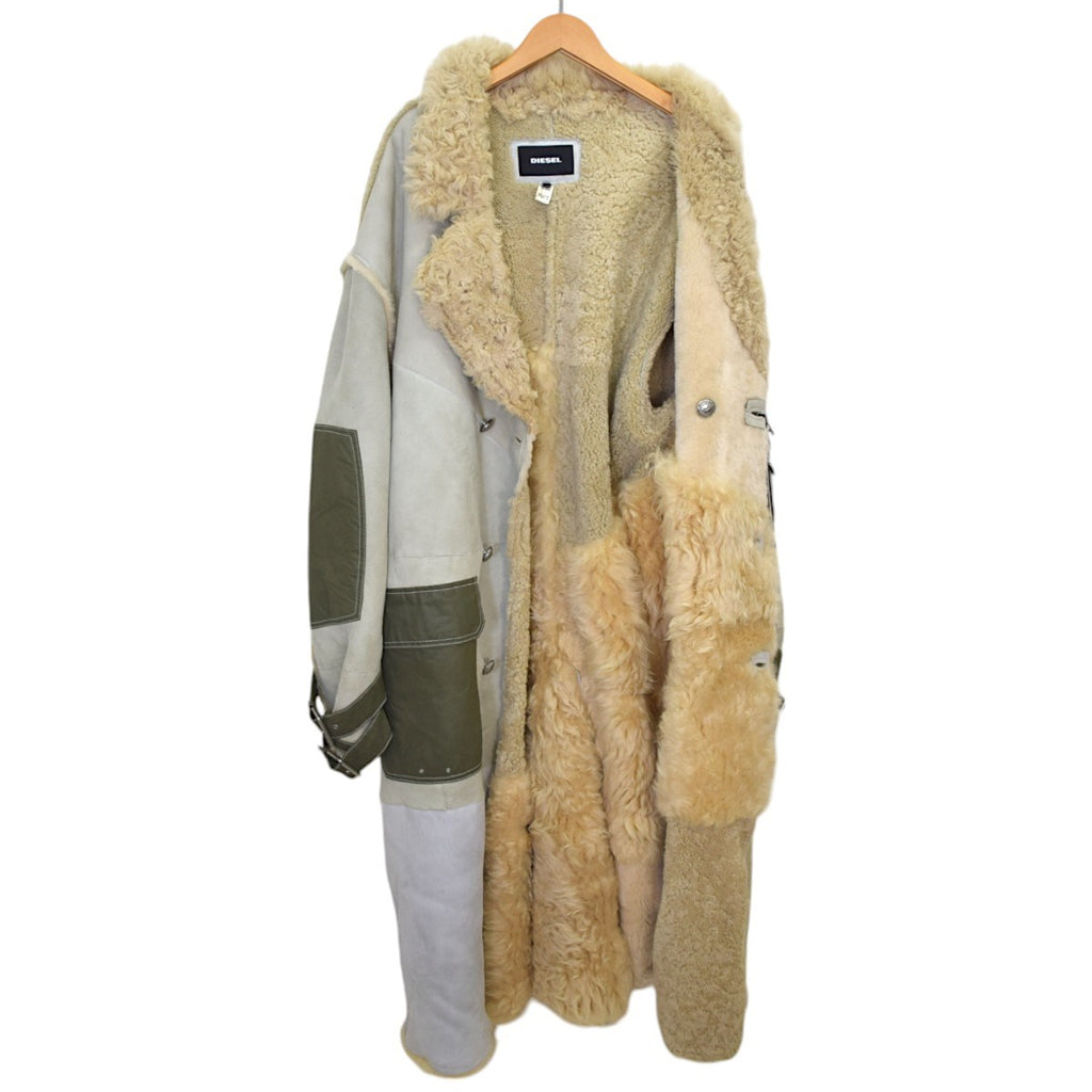 DIESEL(ディーゼル) BIGFOOT-ED JACKETムートン ロングコート グレー  