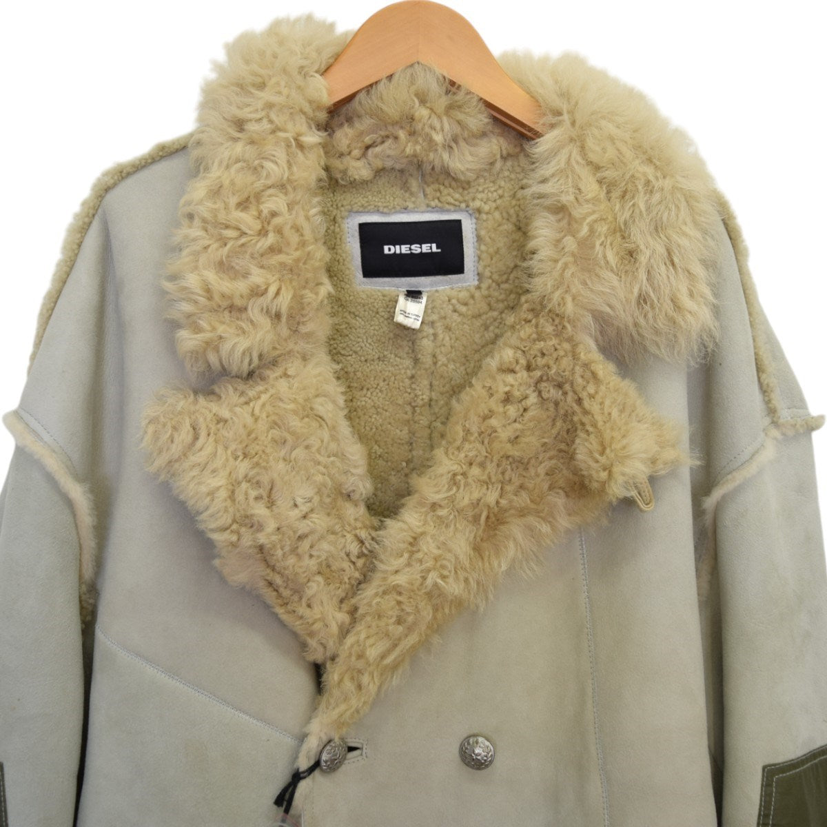 DIESEL(ディーゼル) BIGFOOT-ED JACKETムートン ロングコート グレー 