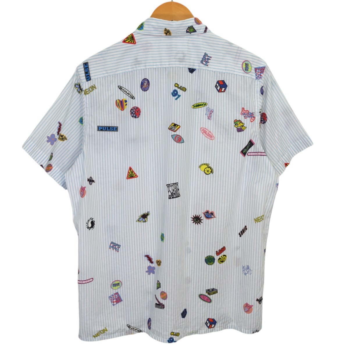 Paul SmithLIVE FASTER プリント半袖　ボタンダウンシャツ WORK WEAR SUIT 究極の半袖ボタンダウンシャツ【返品不可商品