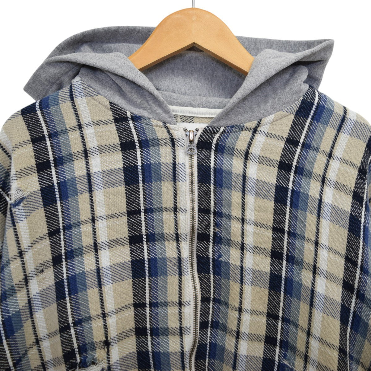 Jieda(ジエダ) DAMAGE FLANNEL HOOD SHIRTダメージ フランネル フード シャツジャケットJie-23S-SH06