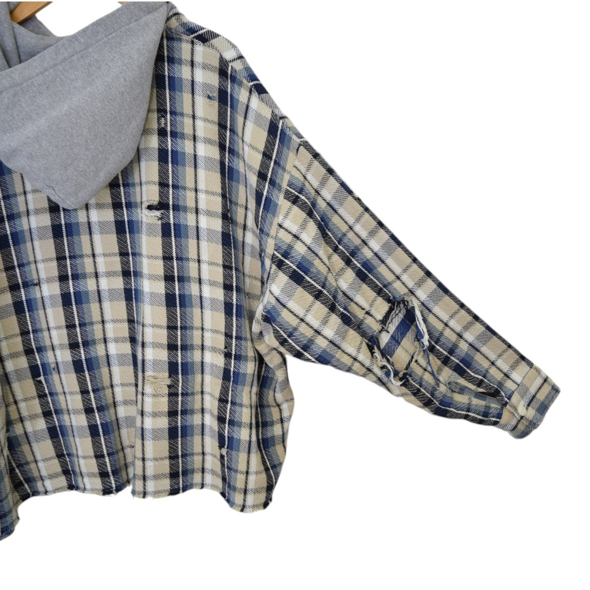 Jieda(ジエダ) DAMAGE FLANNEL HOOD SHIRTダメージ フランネル フード シャツジャケットJie-23S-SH06