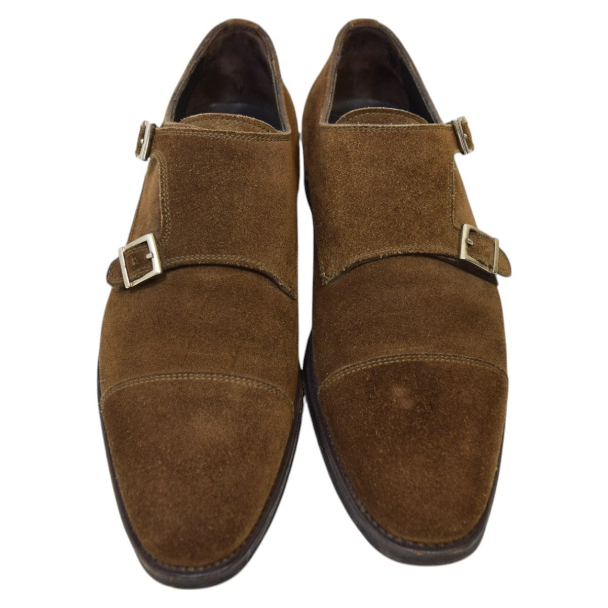 Santoni×BEAMS F スエードダブルモンクストラップシューズ