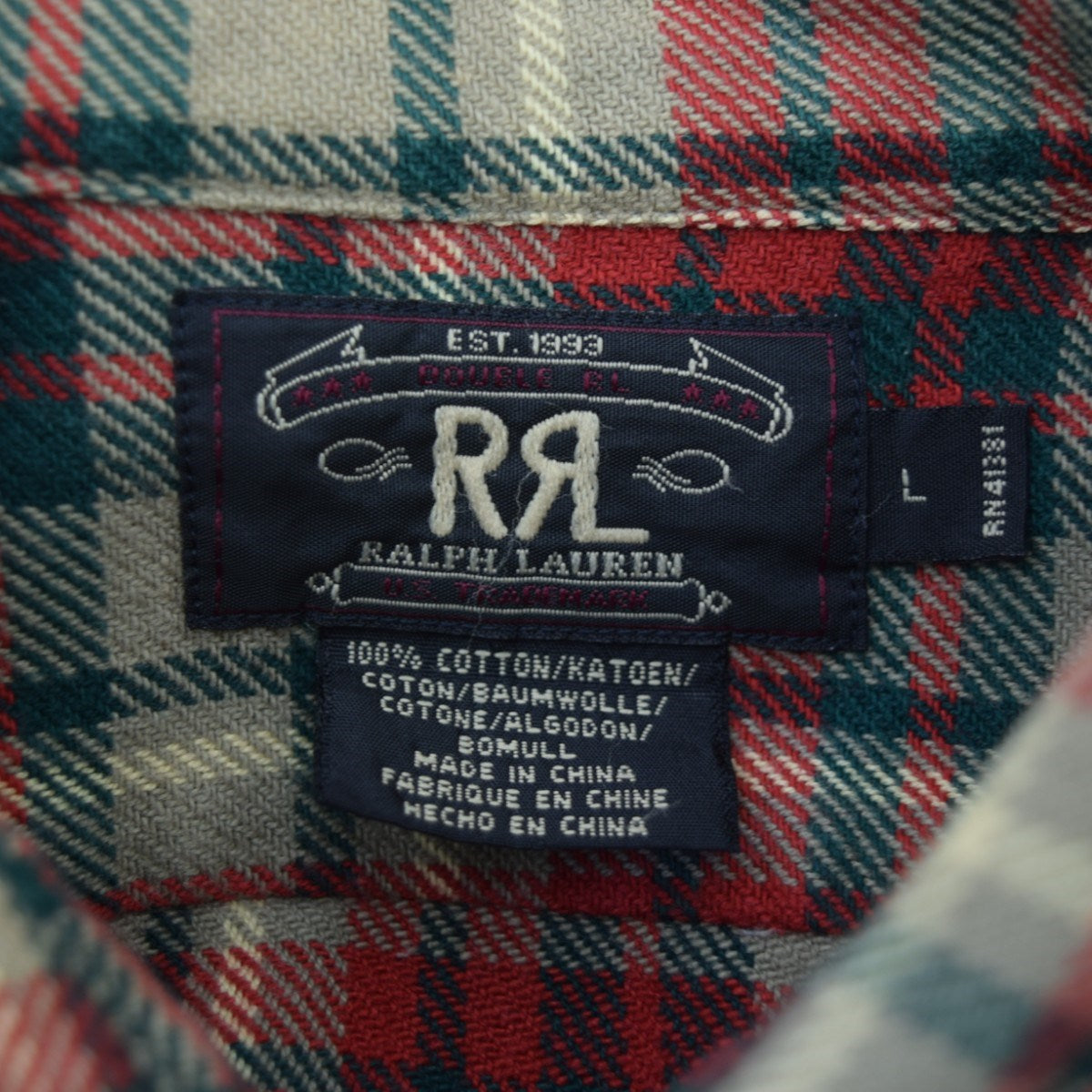 RRL(ダブルアールエル) ヘビーネルシャツ 三ツ星タグ 90S