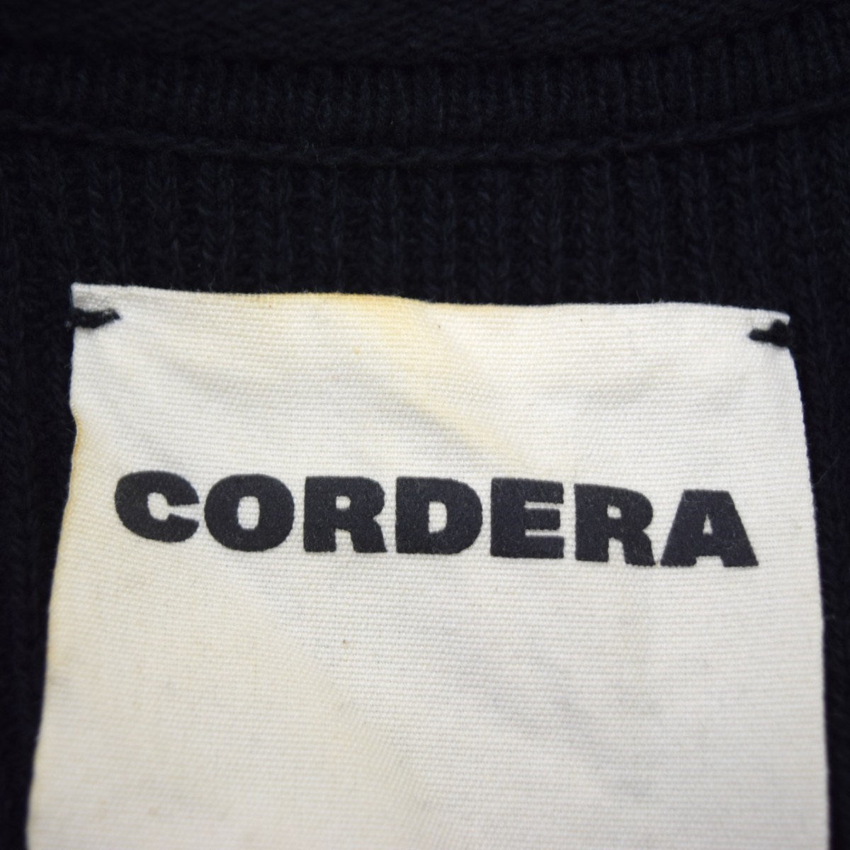 CORDERA(コルデラ) 畦編みショートスリーブニット ブラック