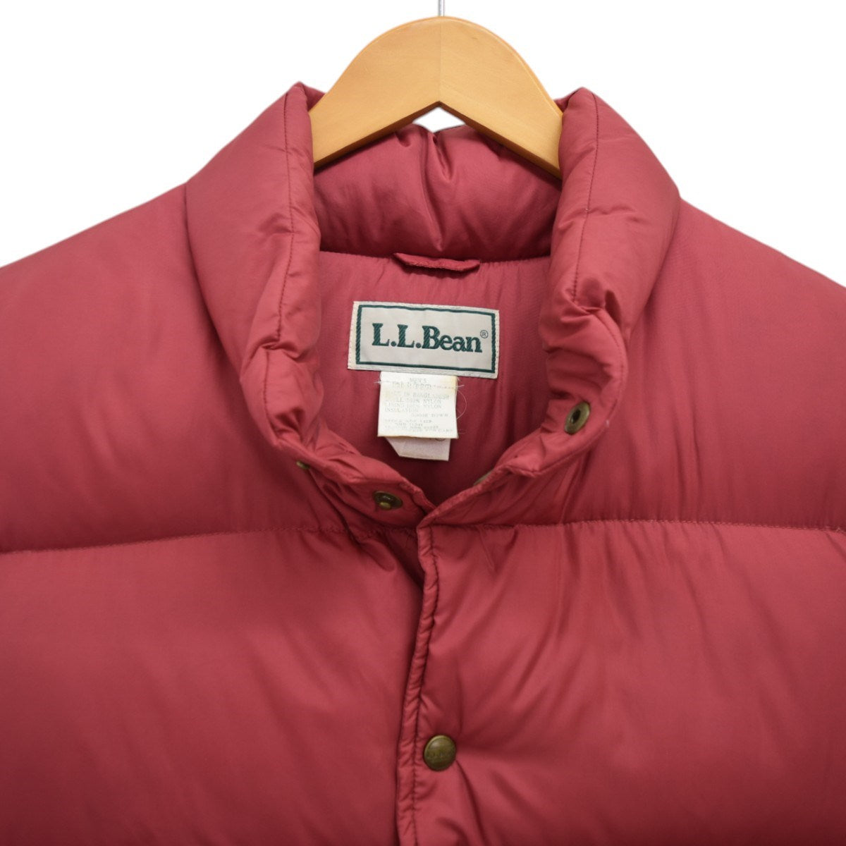 80s エルエルビーン ダウンベスト レッド L グースダウン L．L．Bean(エルエルビーン) グースダウンベスト 80-90S
