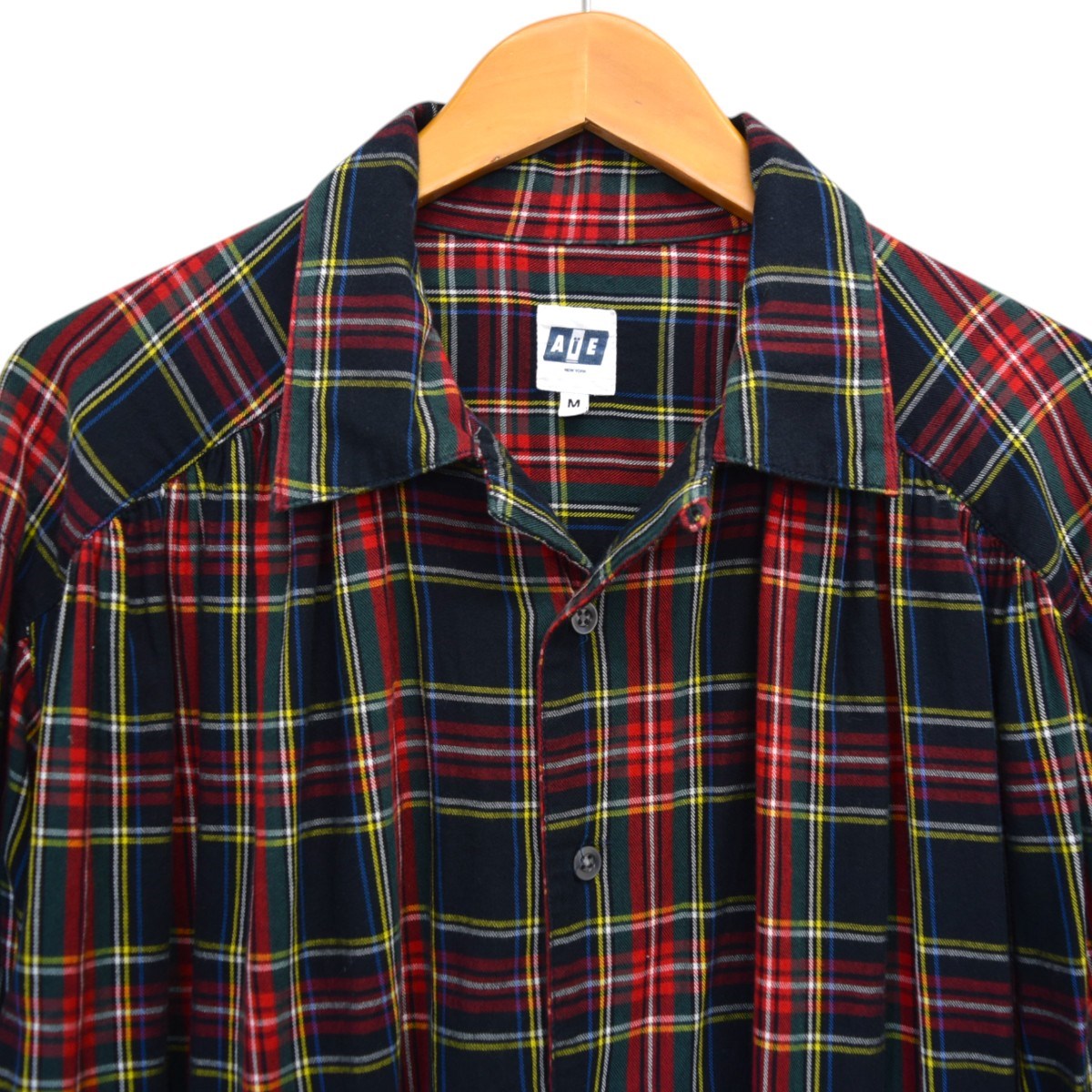 AiE(エーアイイー) Painter Shirtタータンチェックオープンカラー