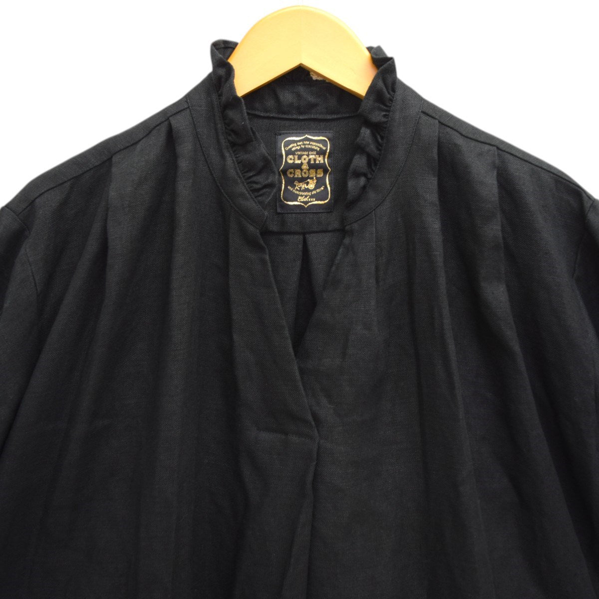 大人気！まとめ一覧 CLOTH＆CROSS(クロス＆クロス) リネンスタンドフリルスキッパー ワンピース