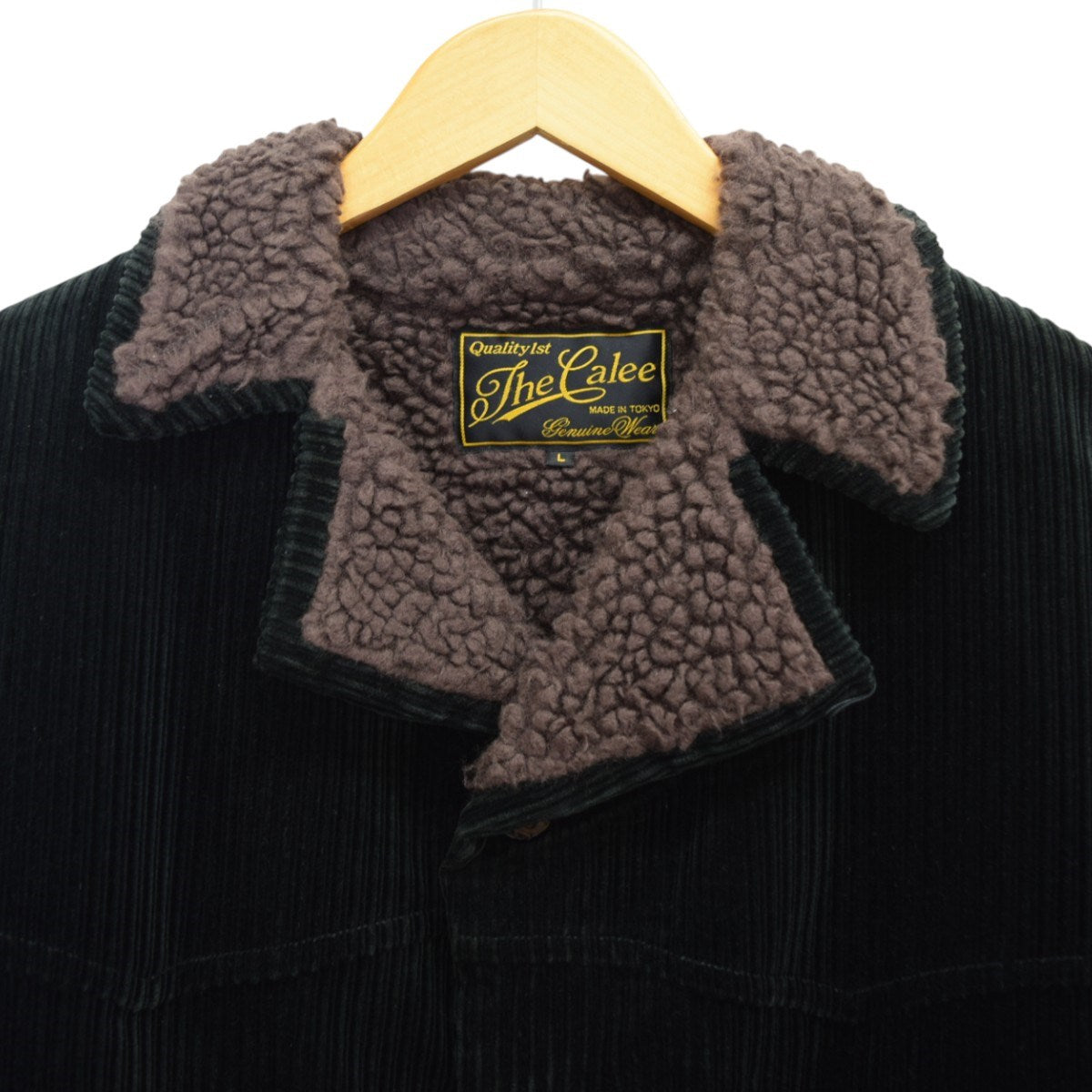 CALEE(キャリー) コーデュロイランチジャケット ブラック×ブラウン