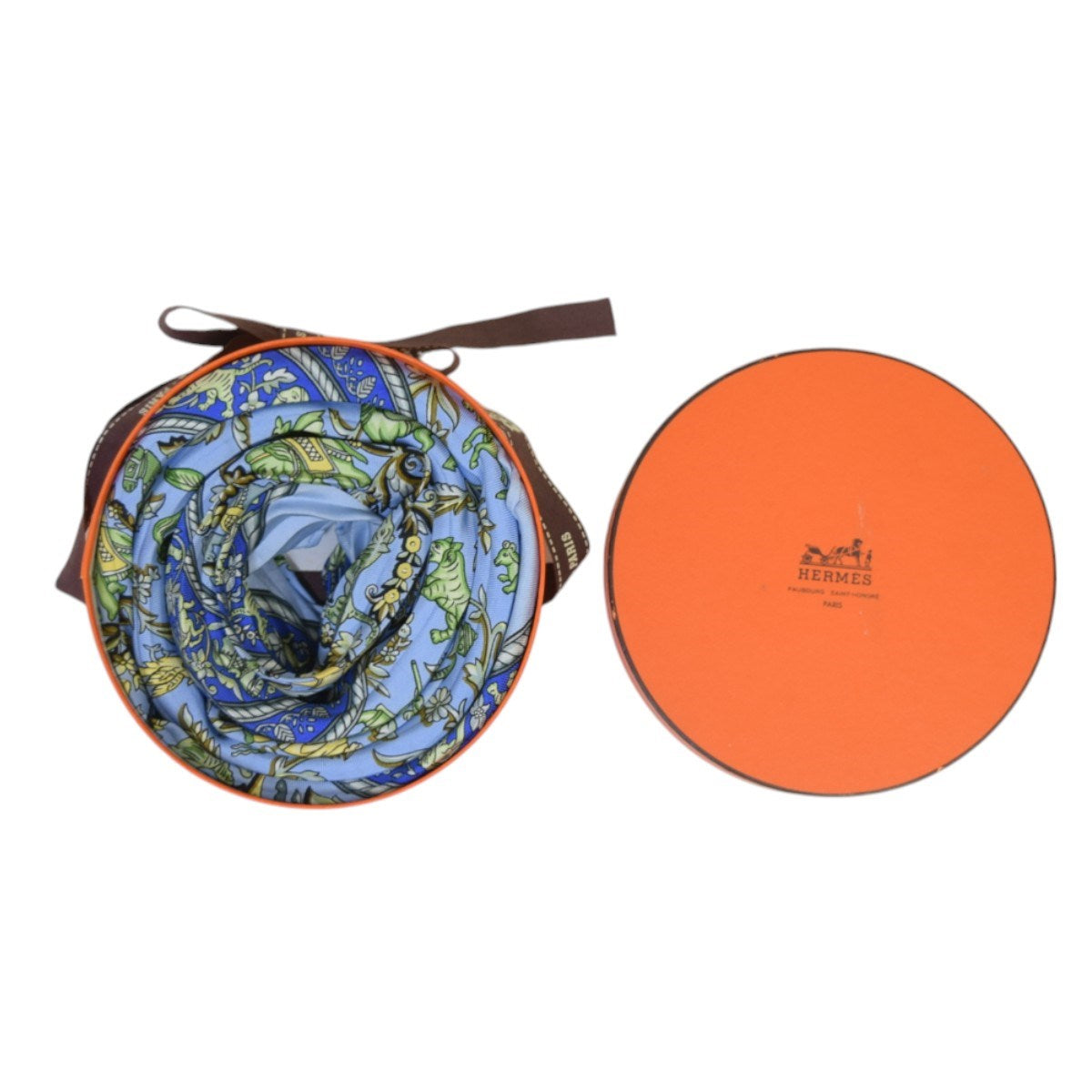 HERMES カレ90プリーツスカーフ CHASSE EN INDE 古着・中古-5枚目のアイテム画像