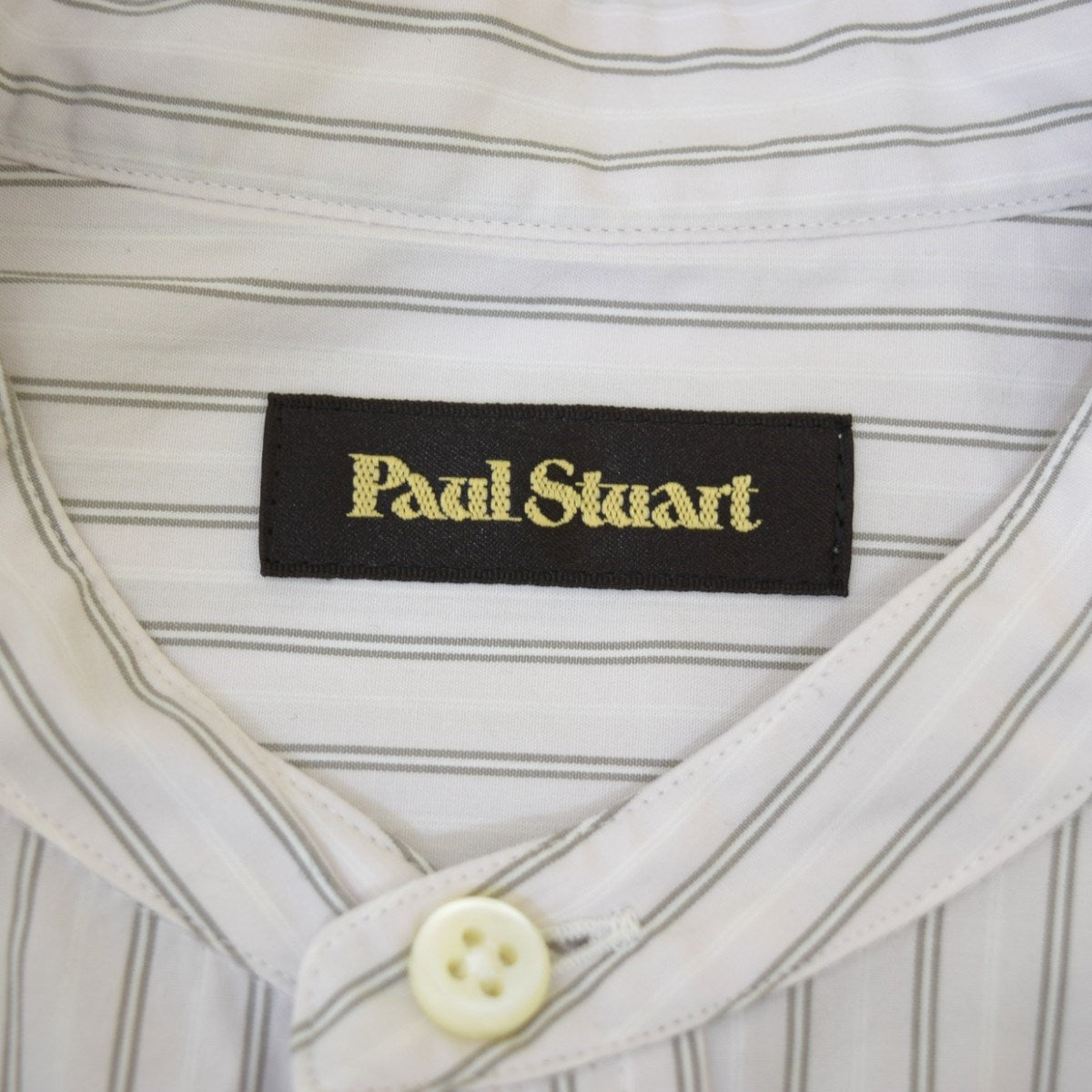Paul Stuart ストライプバンドカラーシャツ 古着・中古-5枚目のアイテム画像
