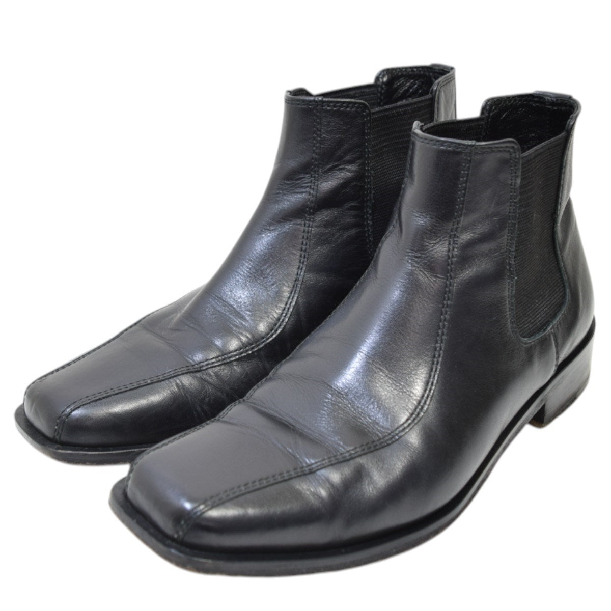 PADRONE BEAMS別注 square toe boots 40 ブラック PADRONE(パドローネ) BEAMS別注 square toe bootsサイドゴア