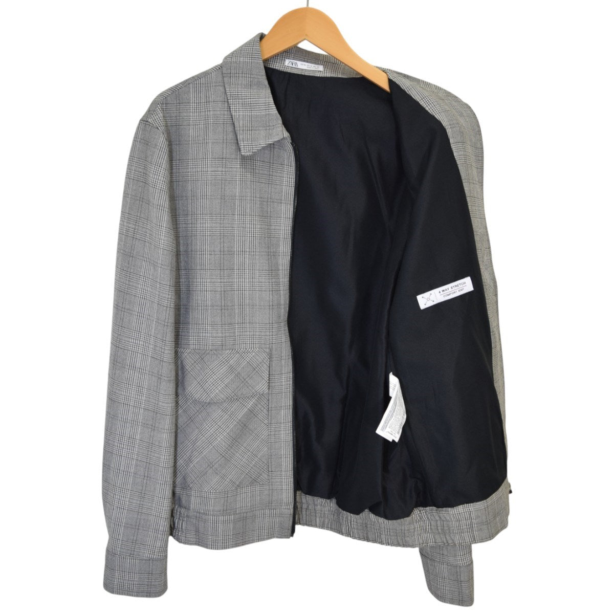 ZARA チェックジップジャケット 古着・中古-3枚目のアイテム画像