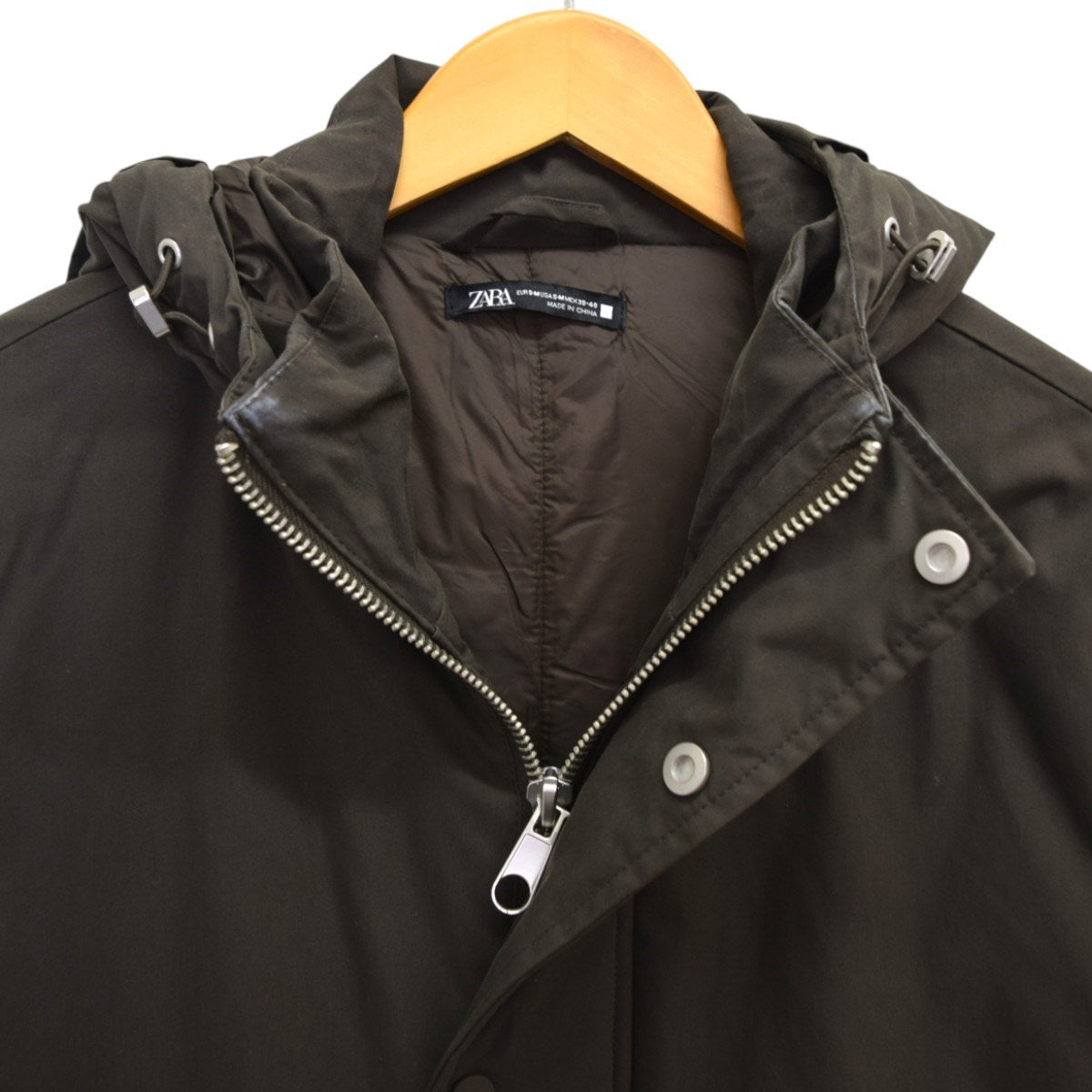 ZARA HOODED PADDED PARKAフーデッド中綿コート 古着・中古-4枚目のアイテム画像