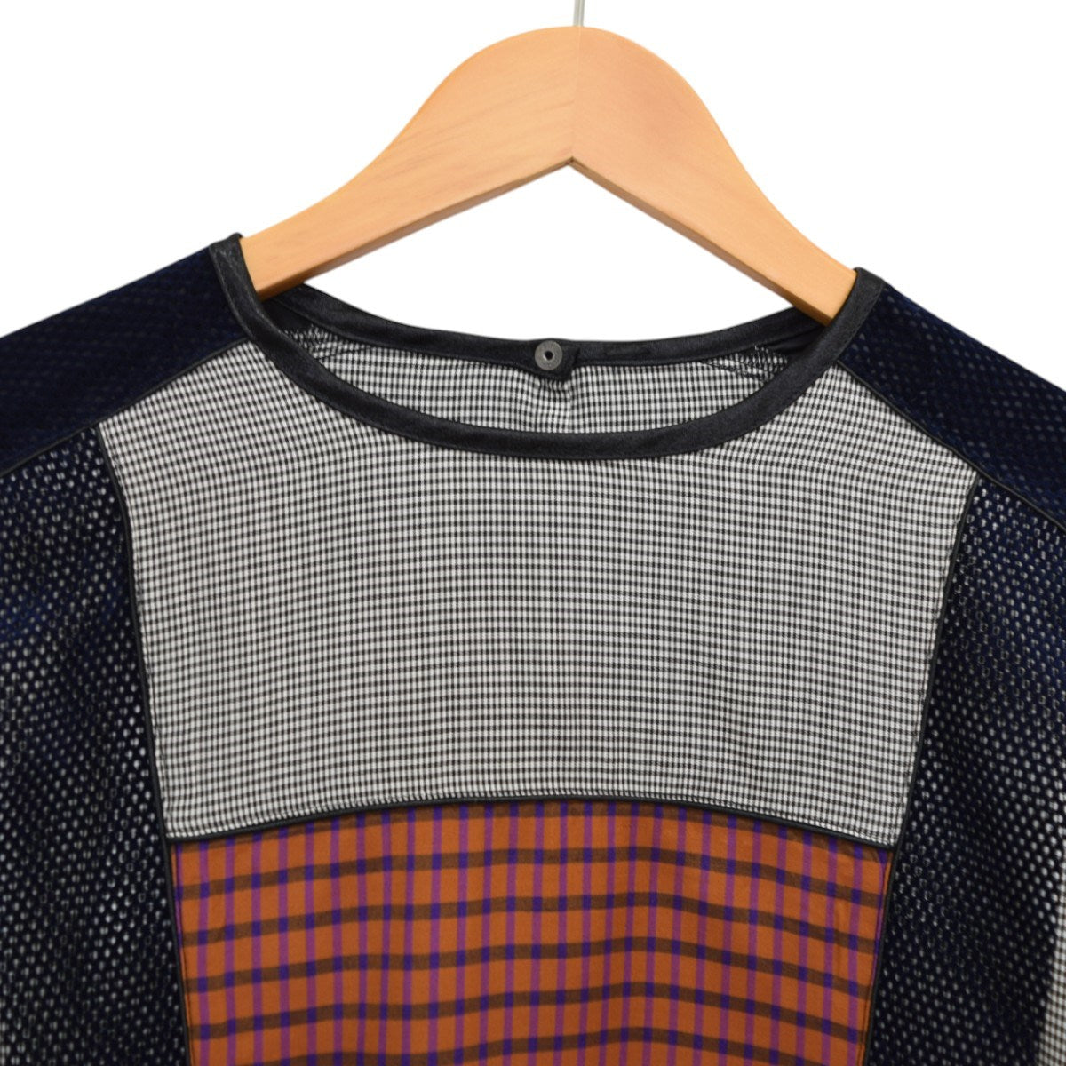 CITY チェックブロッキングパッチワークブラウス 古着・中古-3枚目のアイテム画像