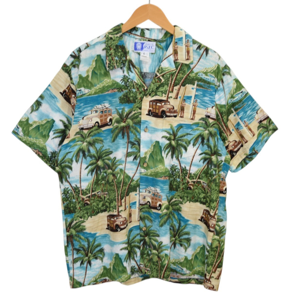 RJC 柄オープンカラーシャツ 古着・中古-1枚目のアイテム画像