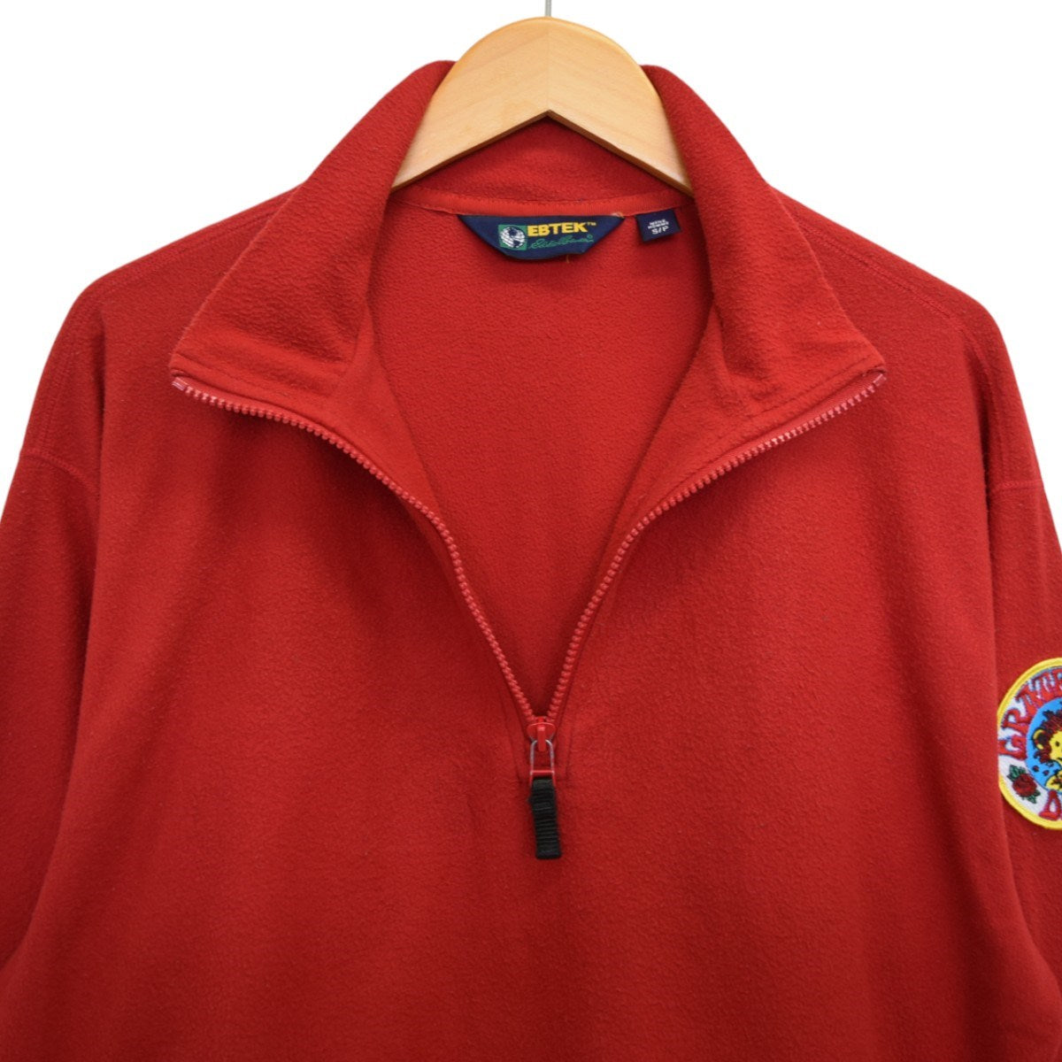 POLARTEC ハーフジップフリースプルオーバー GRATEFUL DEADワッペンカスタム