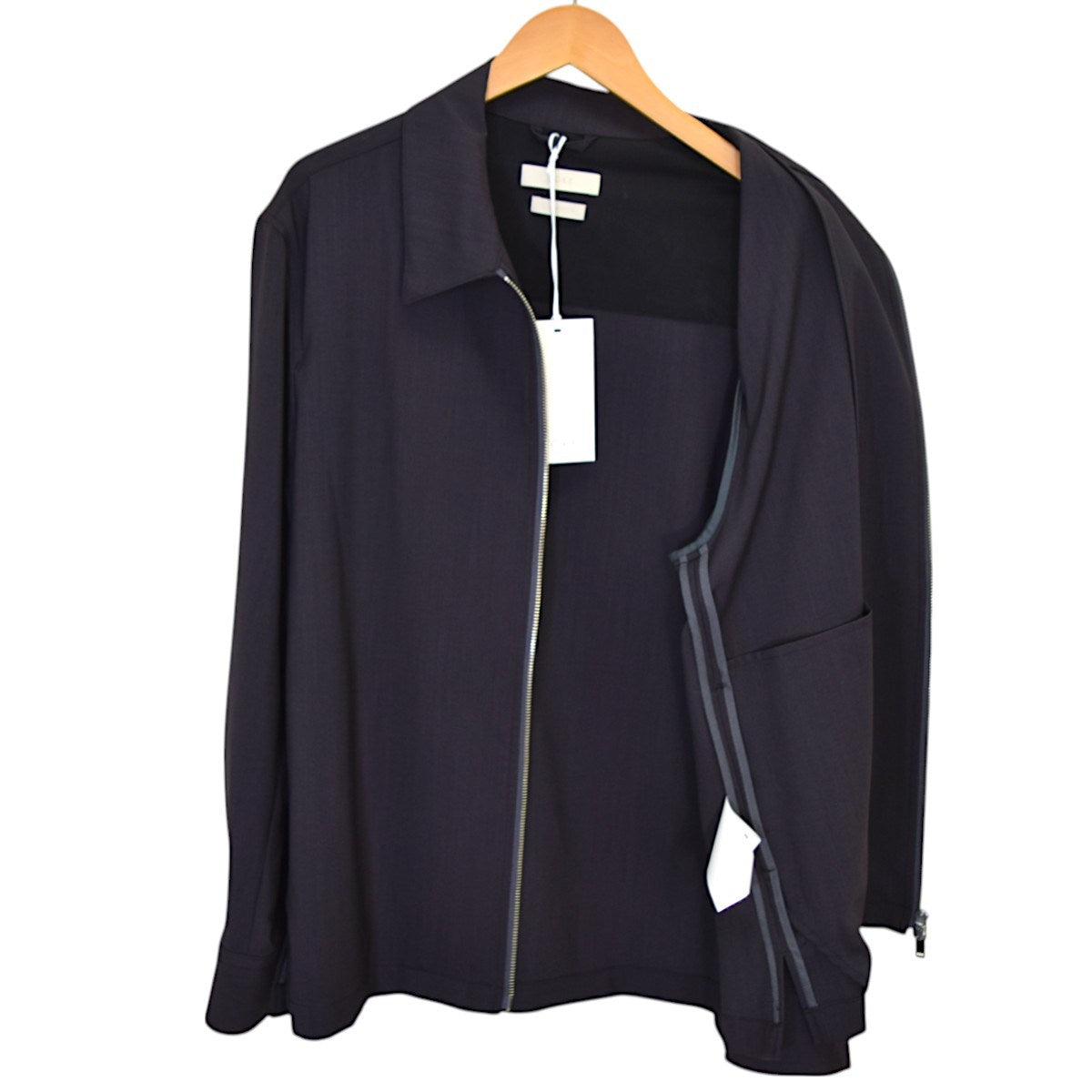 【美品】YOKE ヨーク 24SS シャツブルゾン 新品 YOKE 24SS FRONT ZIP シャツ ジャケット チャコール - メルカリ