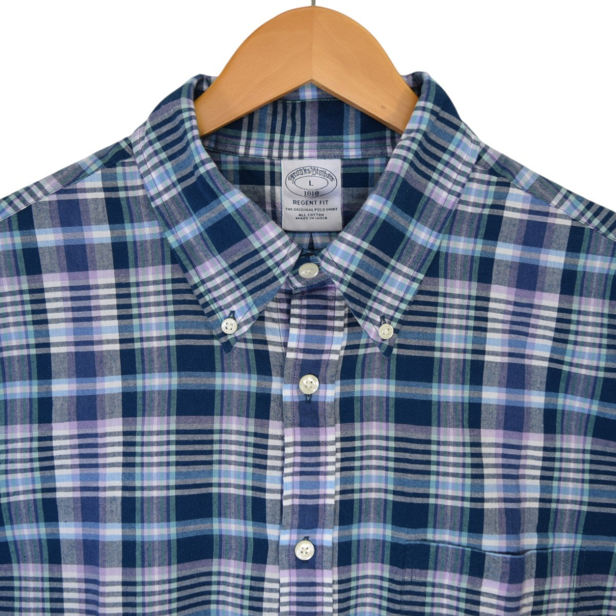 BROOKS BROTHERS ショートスリーブチェックボタンダウンシャツ 古着・中古-3枚目のアイテム画像