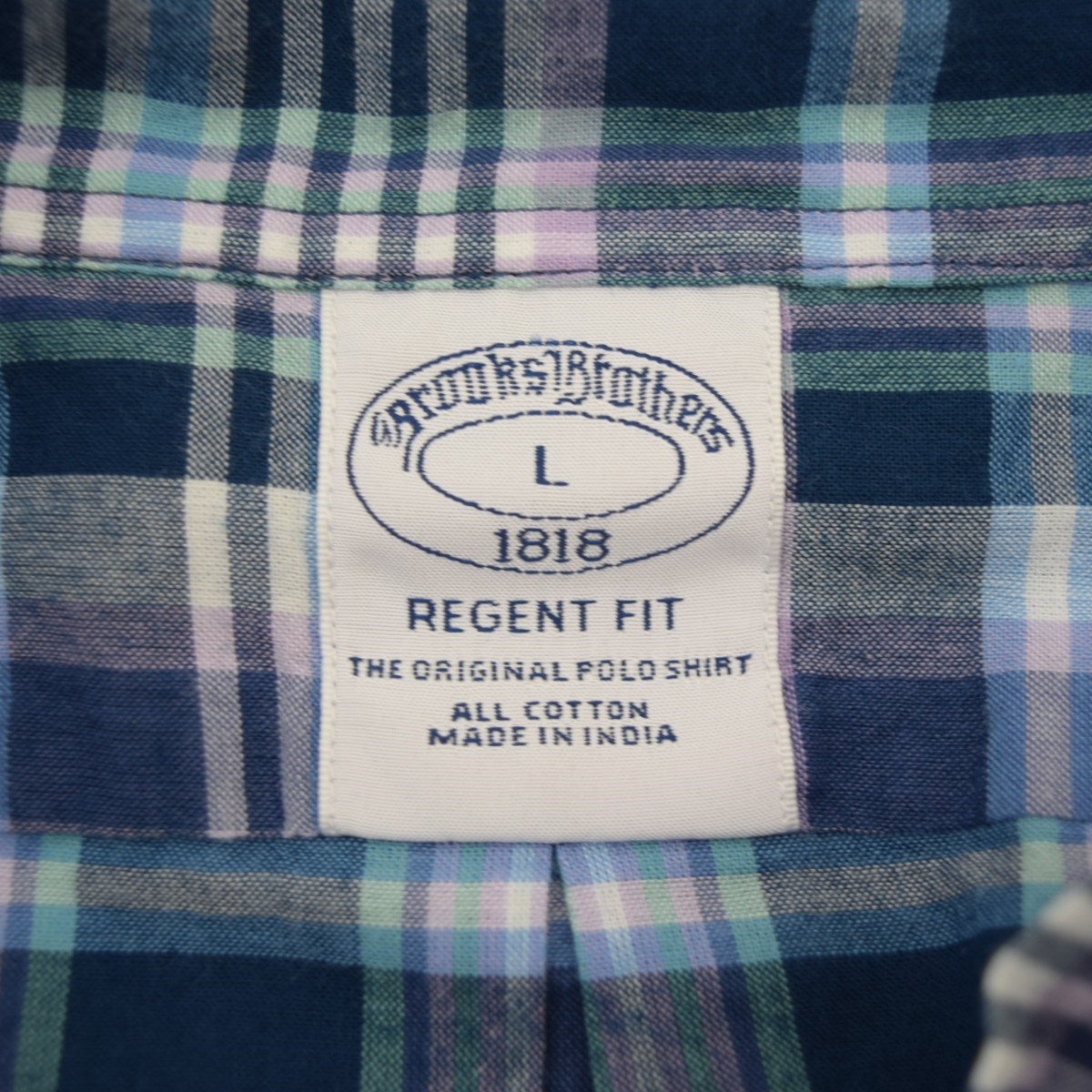 BROOKS BROTHERS ショートスリーブチェックボタンダウンシャツ 古着・中古-5枚目のアイテム画像