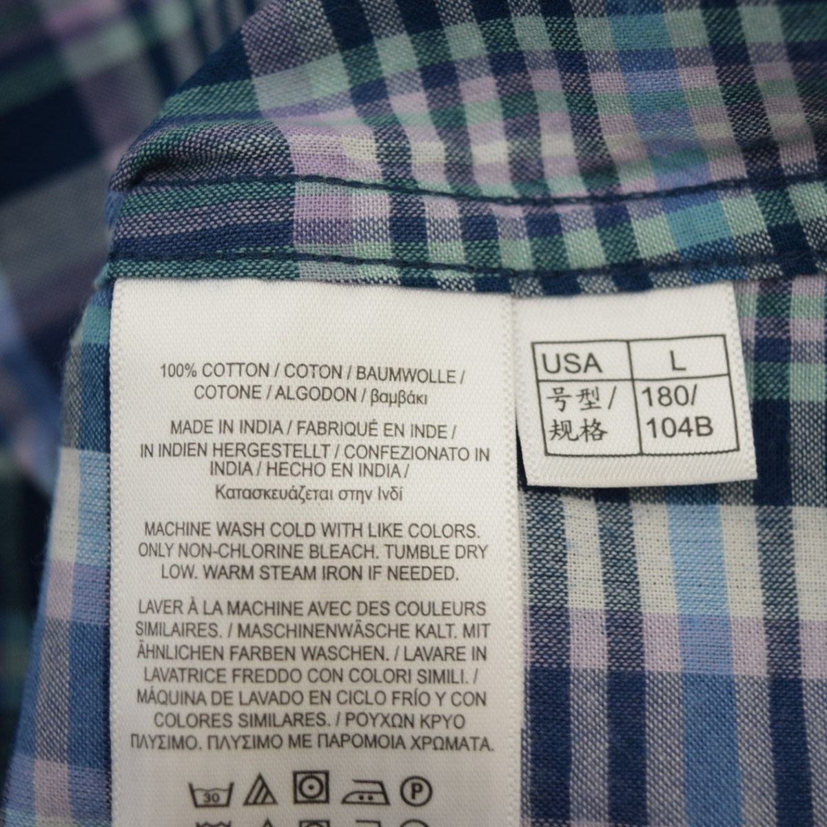 BROOKS BROTHERS ショートスリーブチェックボタンダウンシャツ 古着・中古-6枚目のアイテム画像