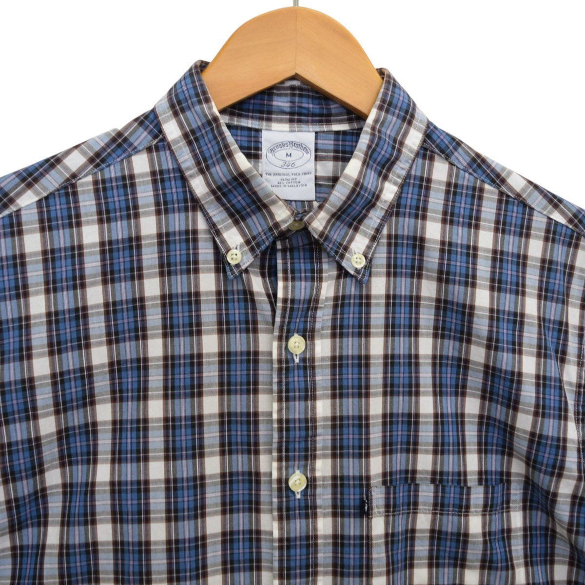 BROOKS BROTHERS ショートスリーブチェックBDシャツ 古着・中古-3枚目のアイテム画像