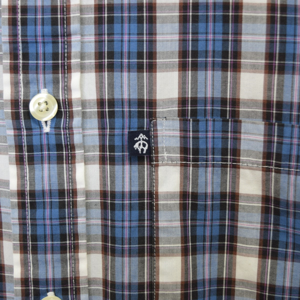 BROOKS BROTHERS ショートスリーブチェックBDシャツ 古着・中古-5枚目のアイテム画像