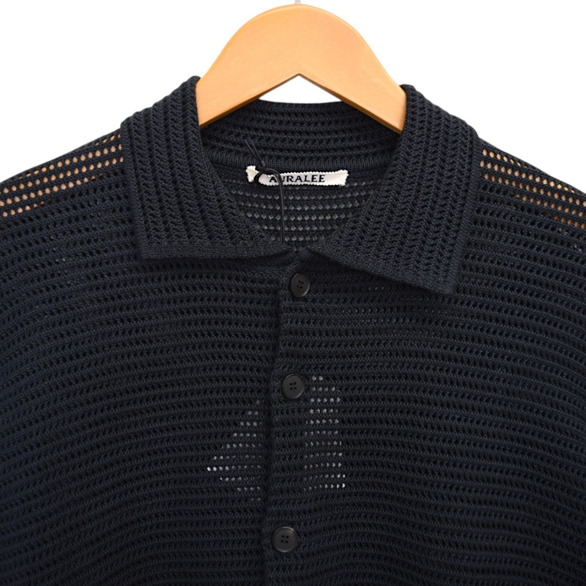 AURALEE(オーラリー) COTTON MESH KNIT HALF SLEEVED SHIRT