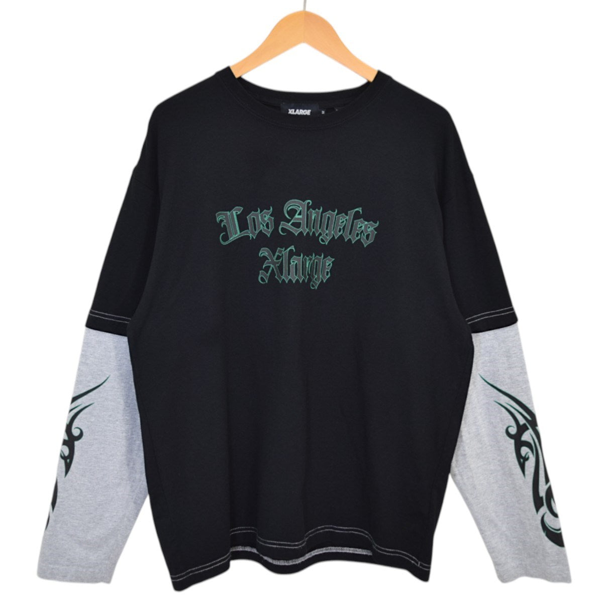 売切れ前に 大人気 XLARGE PIPING L/S TEE 両袖のデザイン◎ X-LARGE(エクストララージ) TRIBAL LAYERED L／S TEEレイヤード