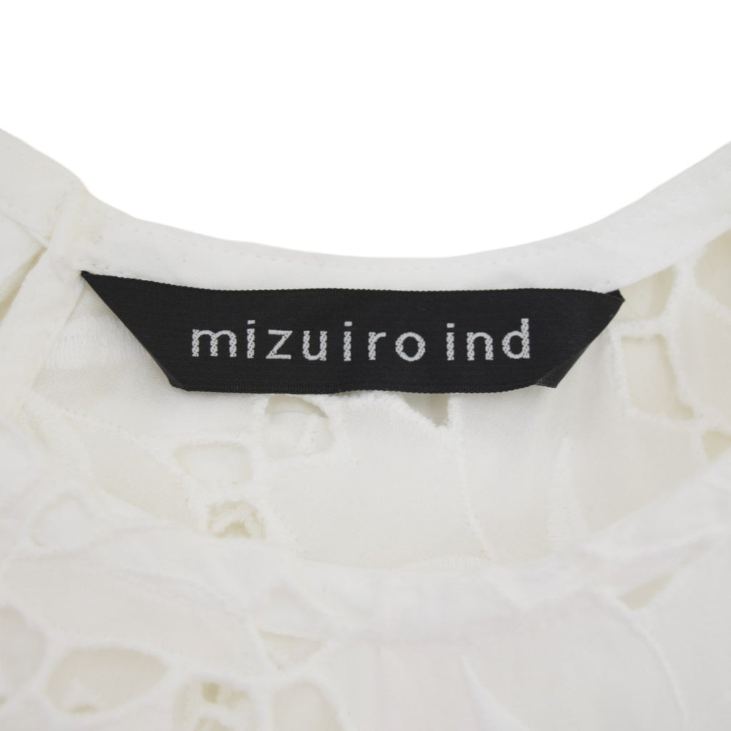 mizuiro-ind(ミズイロインド) レースフレアベスト ホワイト サイズ 