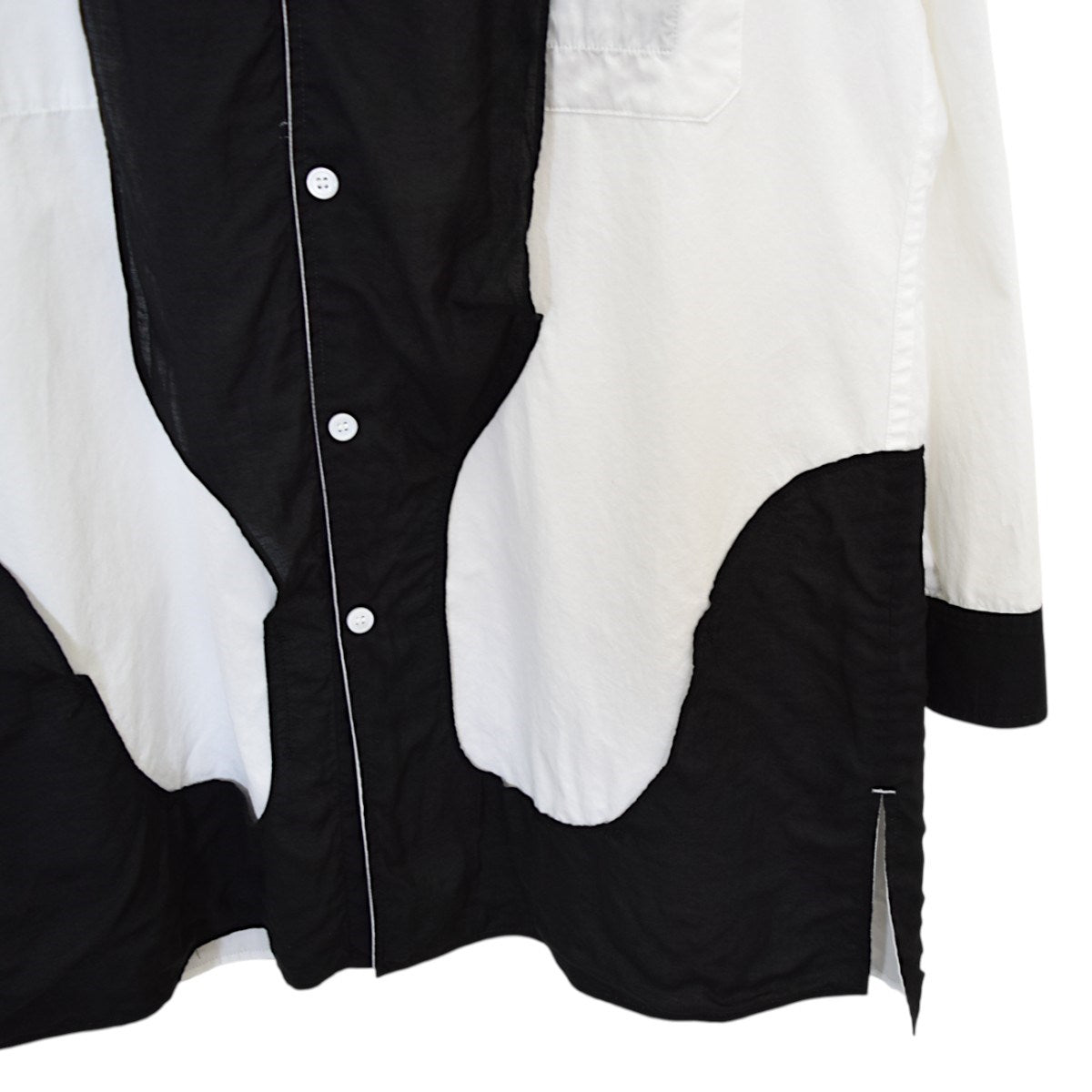 Yohji Yamamoto pour homme 白黒使いスペアカラーBリバーシブルデザインシャツ 2023AWHJ-B73-515 古着・中古-6枚目のアイテム画像