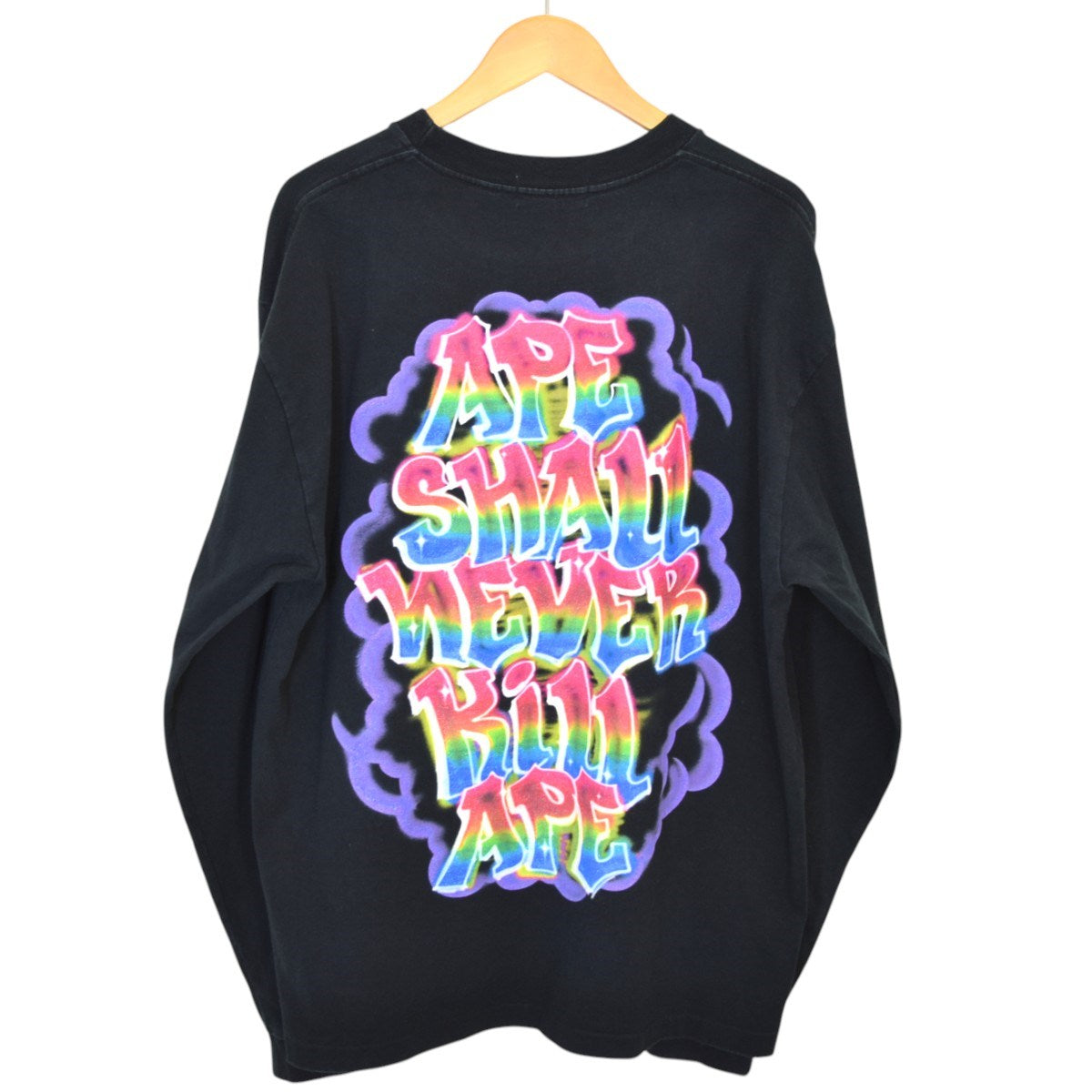 A BATHING APE×READYMADE SPRAY WIDE FIT L／S TEEロングスリーブ