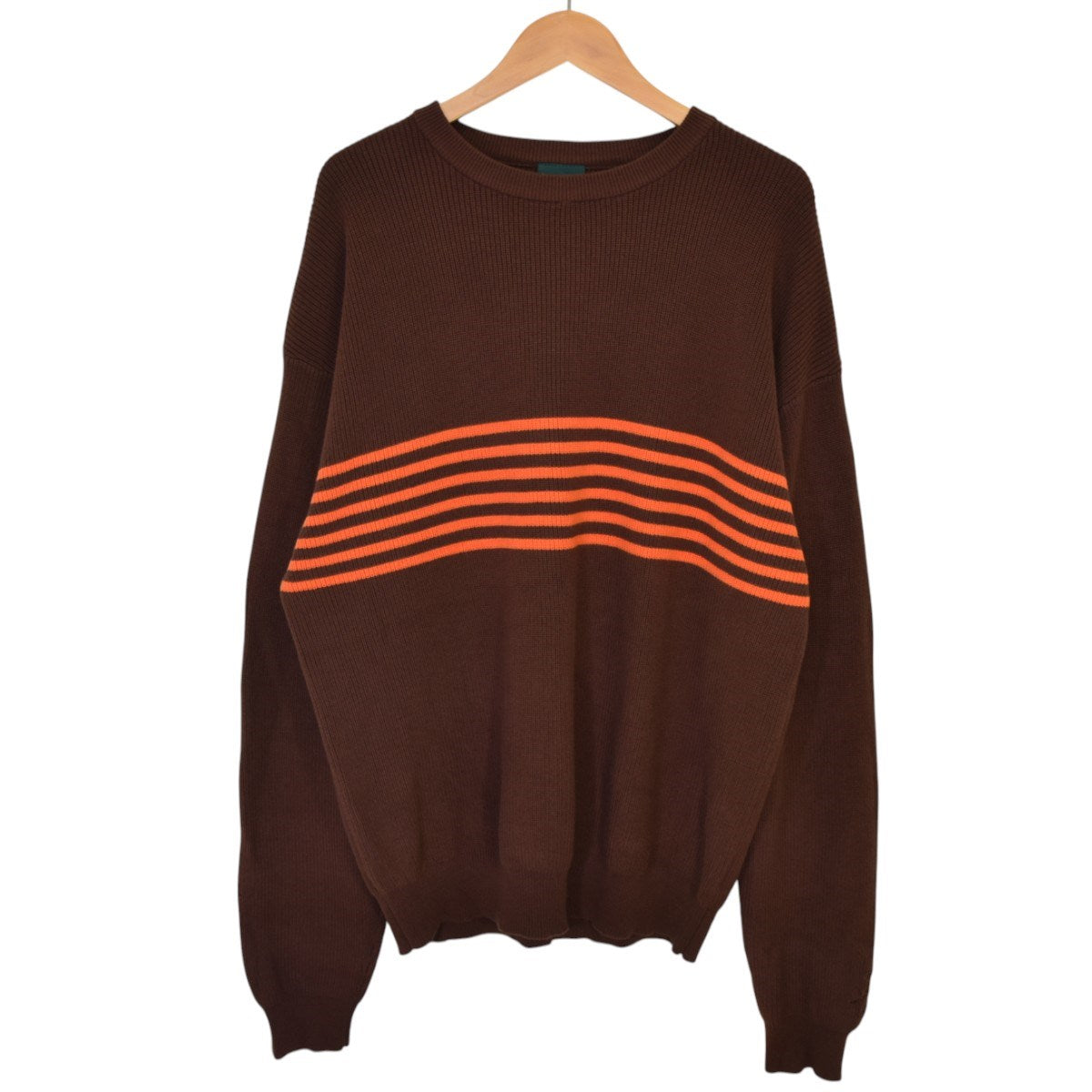 PASS~PORT Organic Cotton Stripe Knit Sweaterオーガニックコットンクルーネックニット 古着・中古-1枚目のアイテム画像