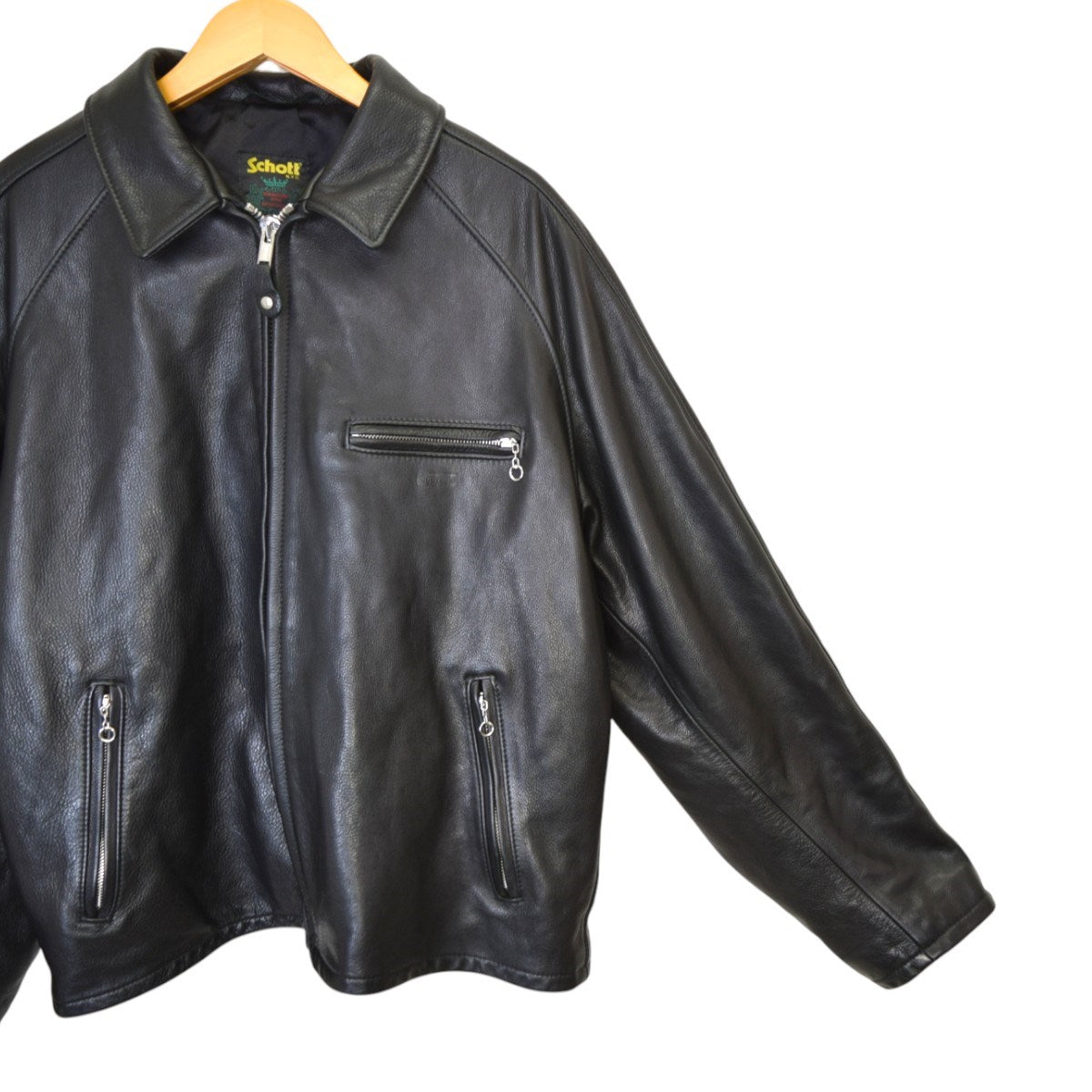 Supreme×Schott Leather Racer Jacketカウレザージャケット 2023SS