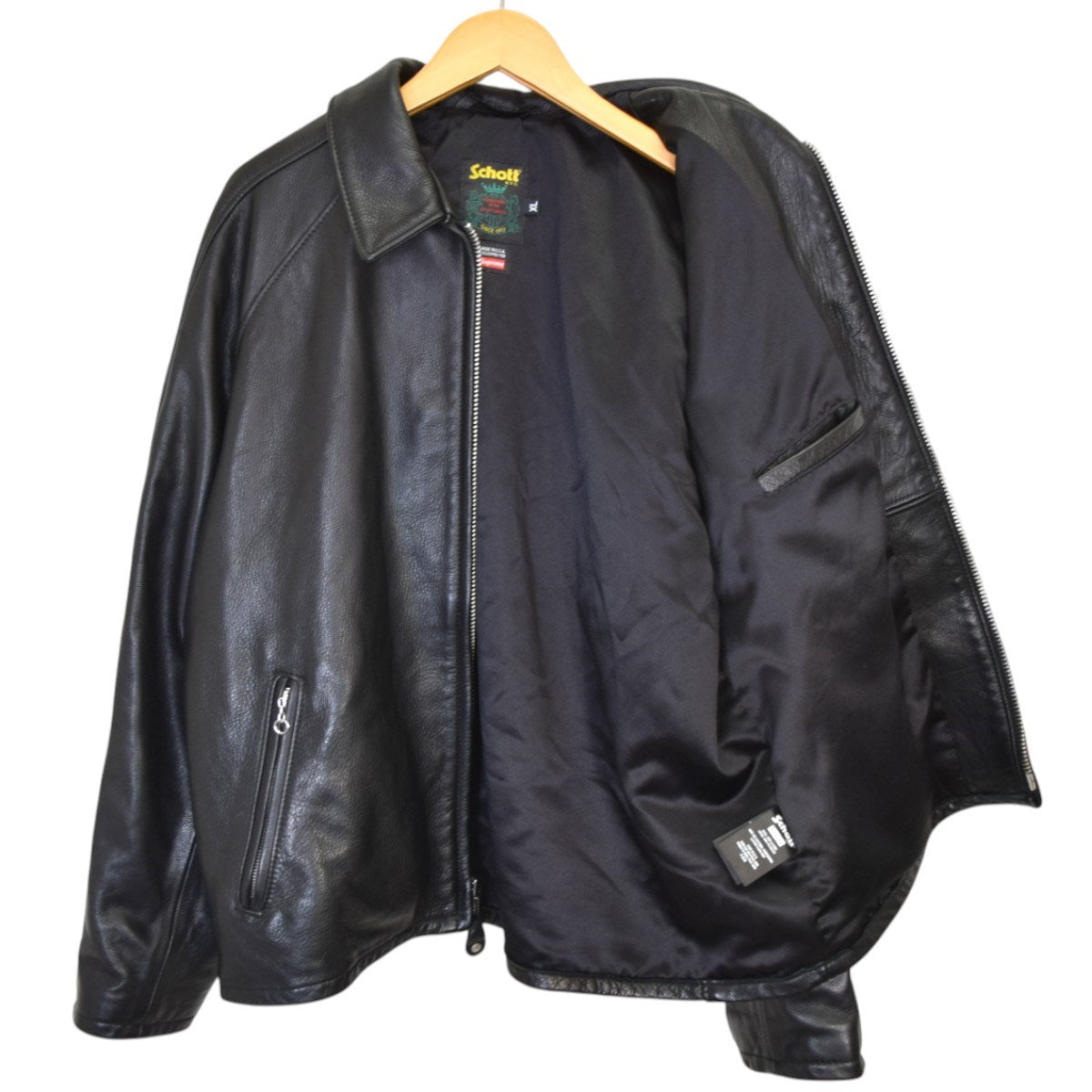 Supreme×Schott Leather Racer Jacketカウレザージャケット 2023SS 古着・中古-4枚目のアイテム画像