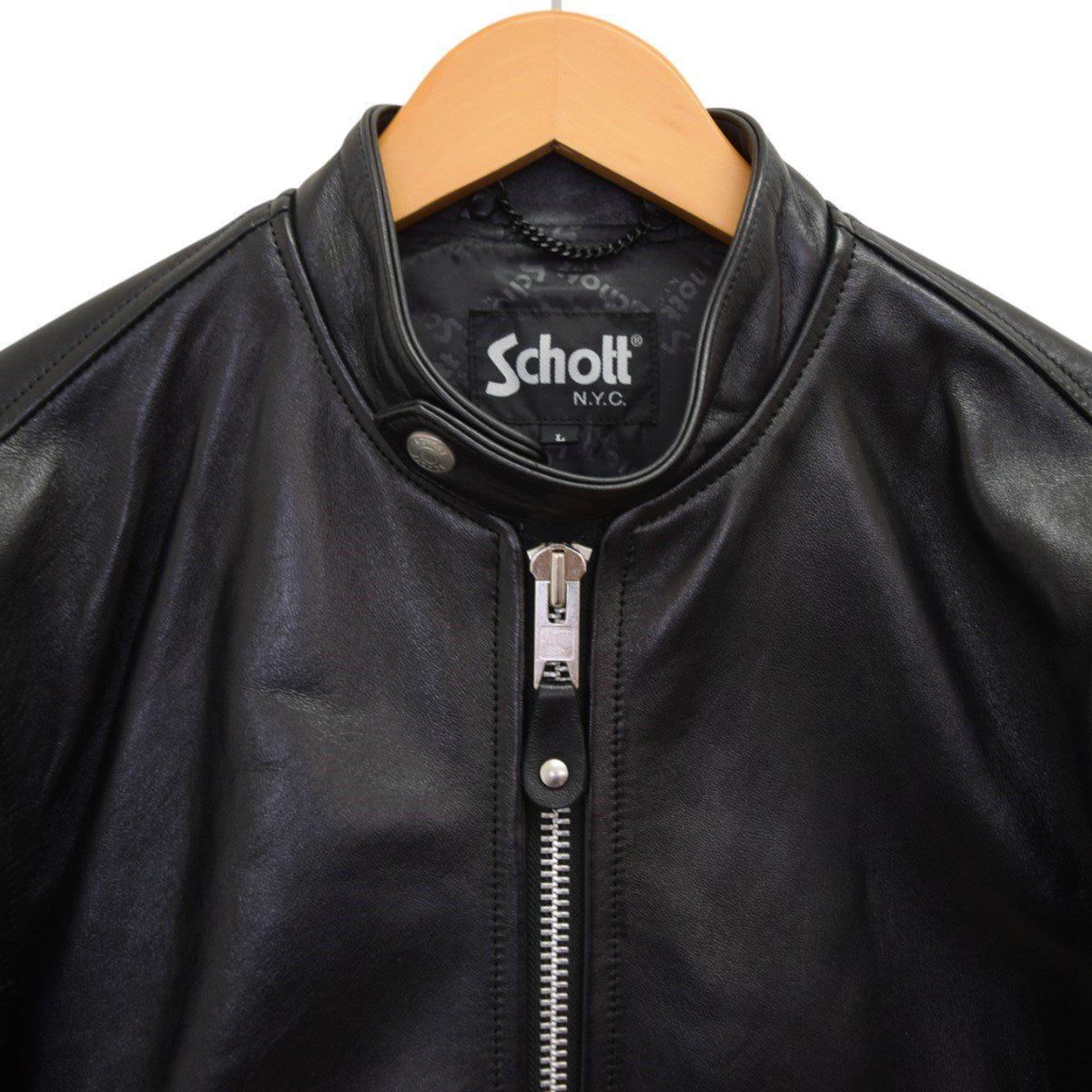 Schott ショット シープスキン シングルライダース ジャケット S 黒 Schott N.Y.C ショット シープスキン 70's シングル ライダース