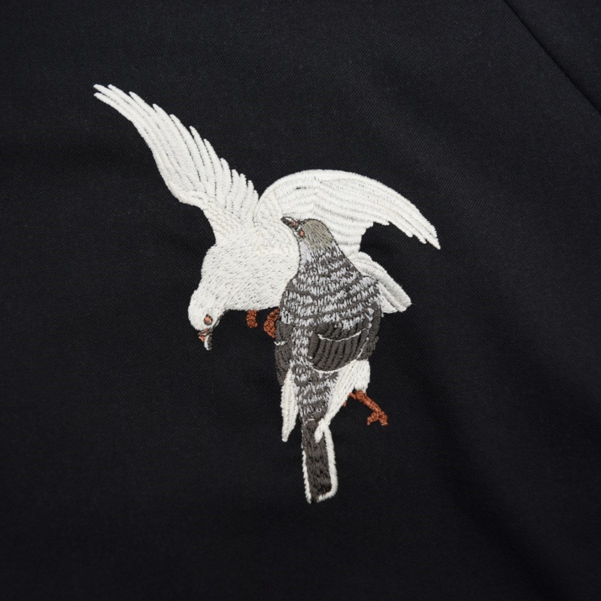 PEACEウールギャバジン刺繍シャツ