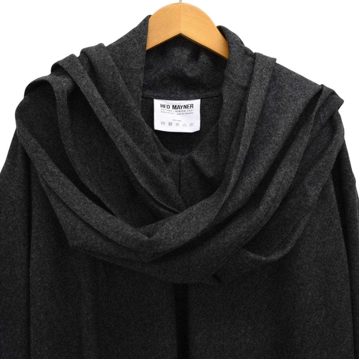 Hed Mayner(ヘドメイナー) scarf collar shirtスカーフカラーウール