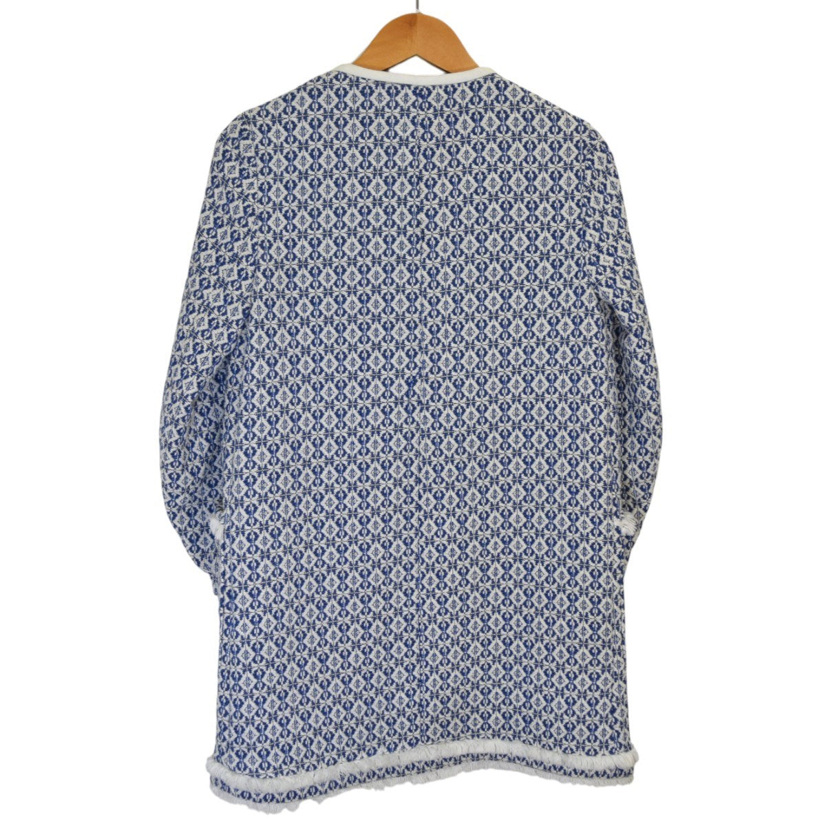 ZARA(ザラ) 千鳥格子ノーカラーコート ピンク サイズ XL｜【公式