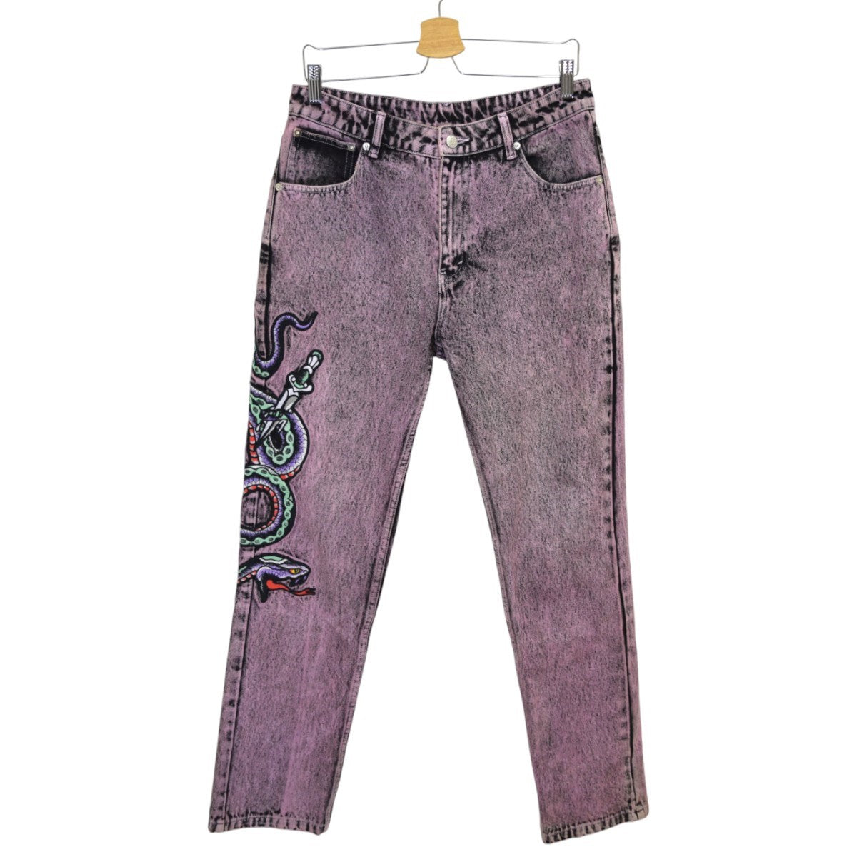 EH Green Snake Dagger Patches Denimデニムパンツ