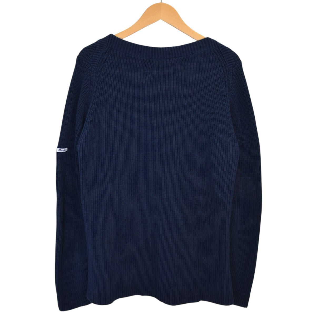 BLUE BLUE ボートネックコットンニット MADE IN FRANCE 古着・中古-2枚目のアイテム画像