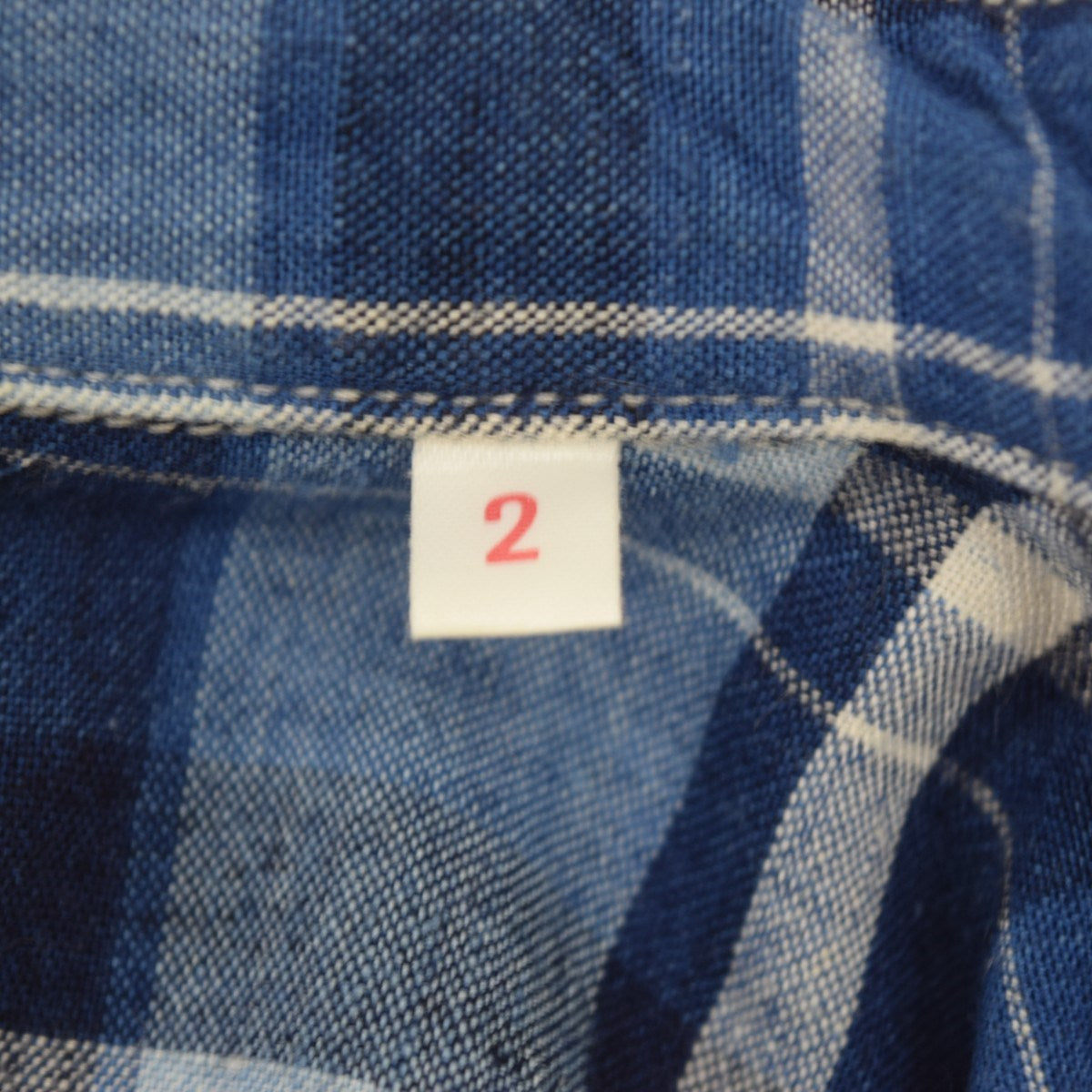 BLUE BLUE レーヨンリネンチェックウエスタンシャツ 古着・中古-7枚目のアイテム画像