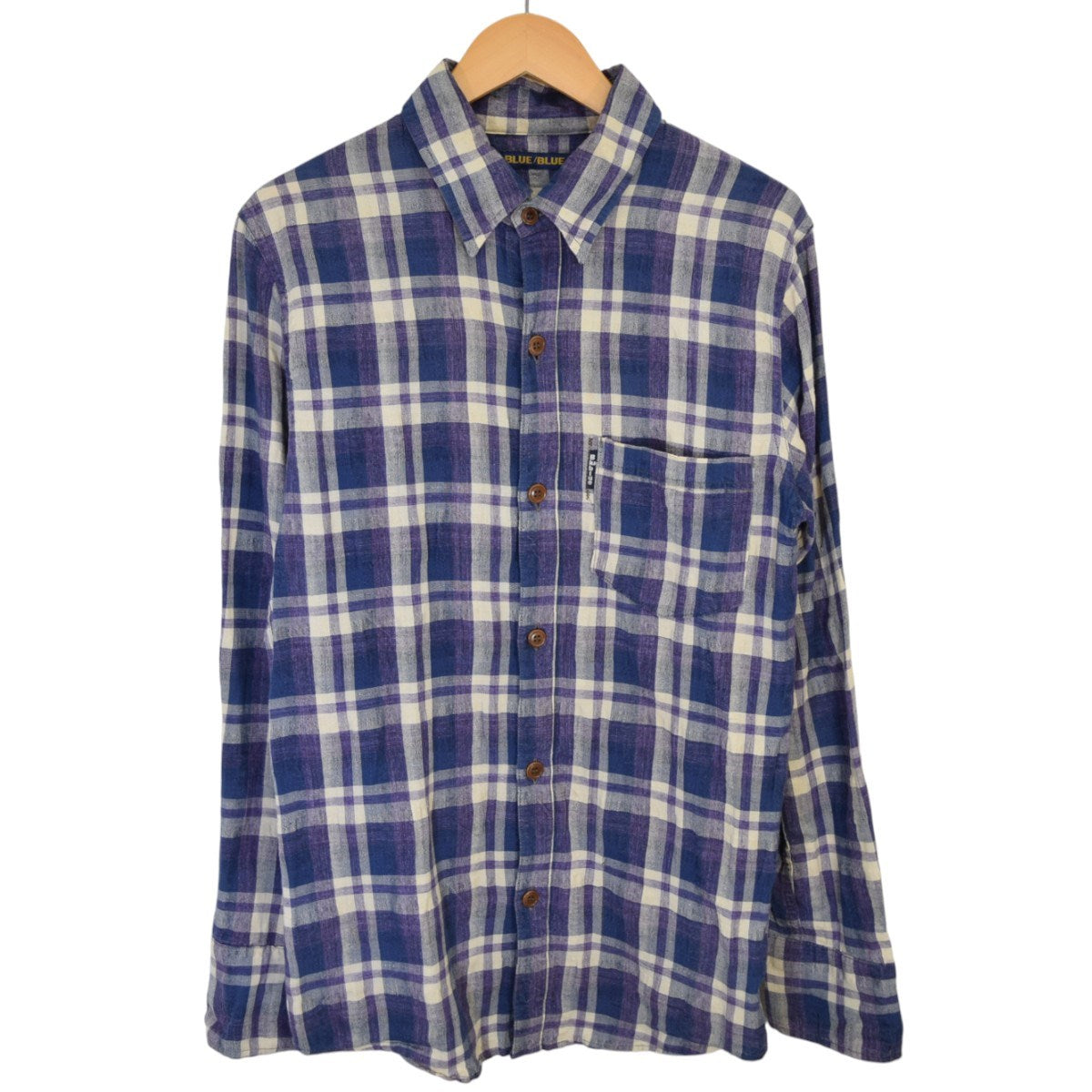 BLUE BLUE リネンコットンチェックシャツ 古着・中古-1枚目のアイテム画像