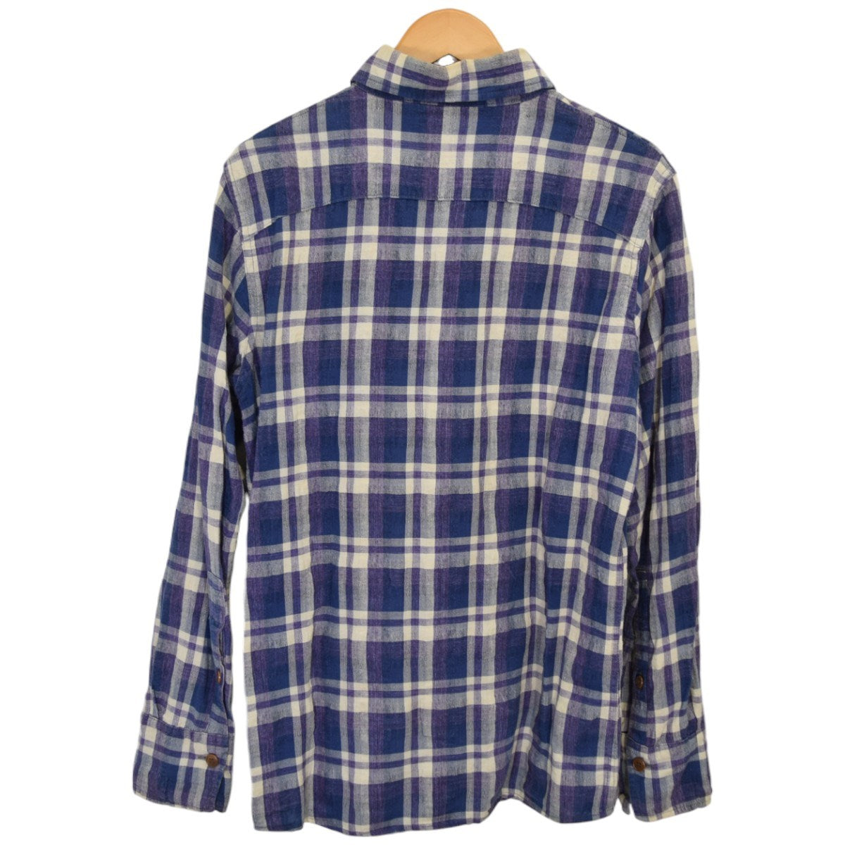 BLUE BLUE リネンコットンチェックシャツ 古着・中古-2枚目のアイテム画像