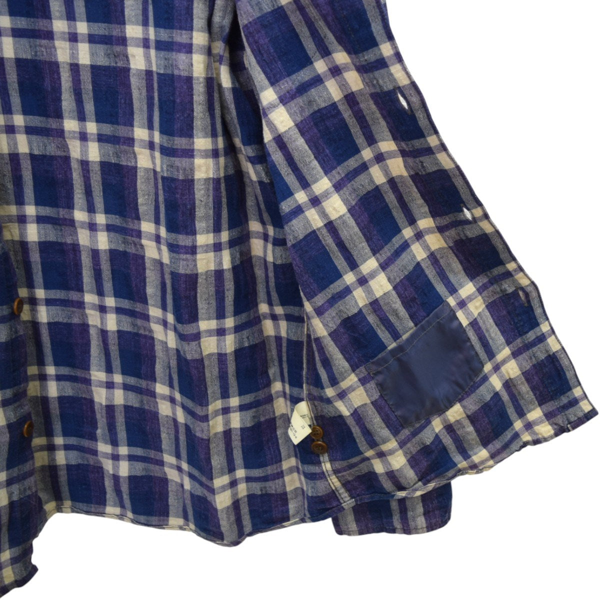 BLUE BLUE リネンコットンチェックシャツ 古着・中古-5枚目のアイテム画像