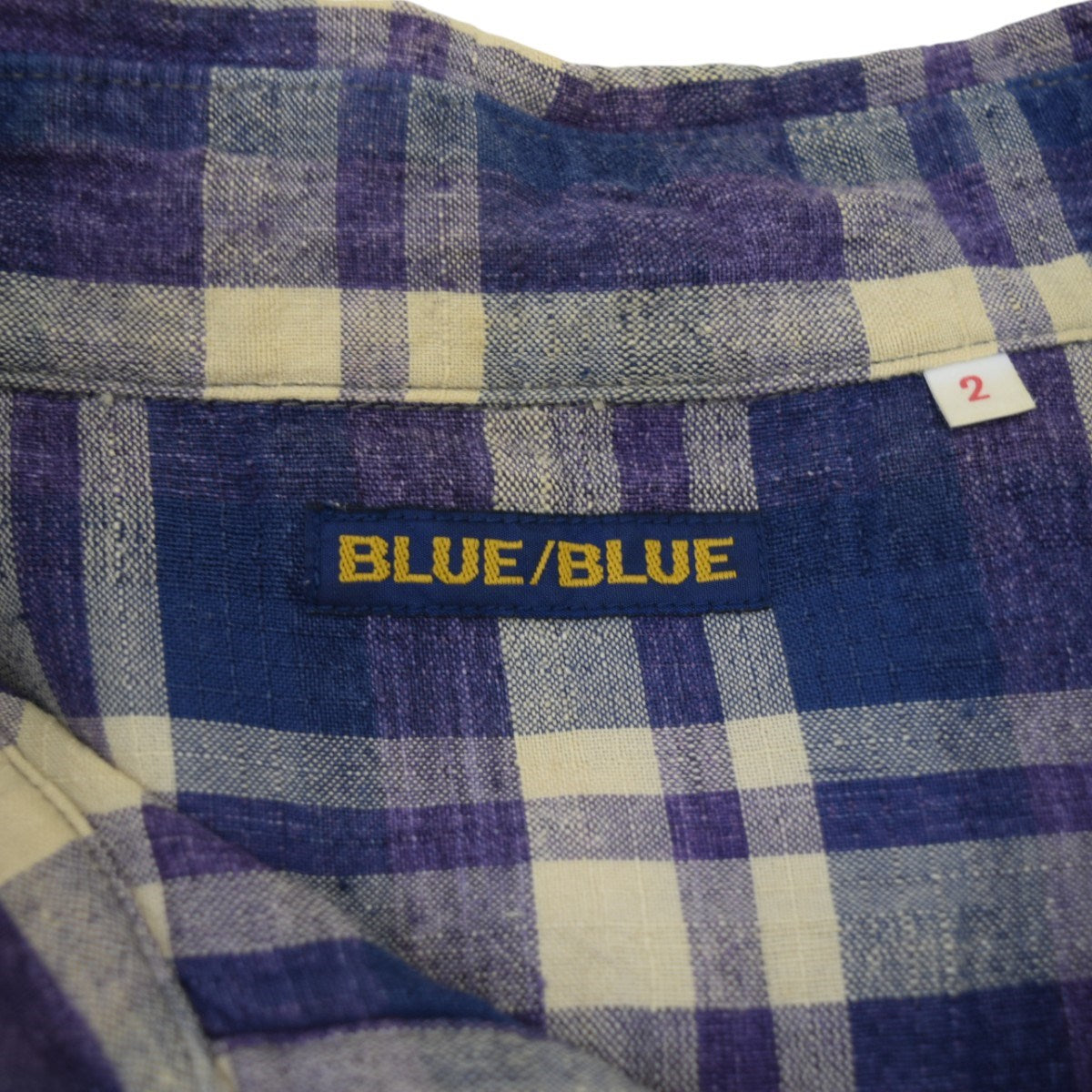 BLUE BLUE リネンコットンチェックシャツ 古着・中古-6枚目のアイテム画像