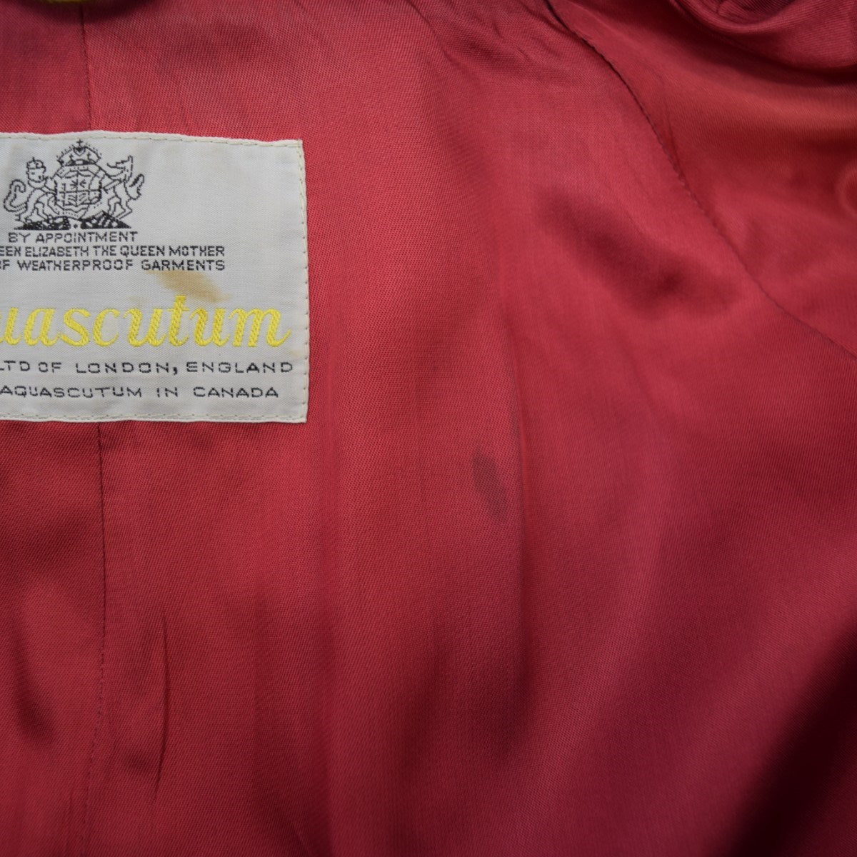 Aquascutum チェックステンカラーコート Aqua5 カナダ製 90Sヴィンテージ 古着・中古-6枚目のアイテム画像