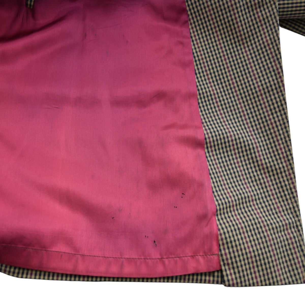 Aquascutum チェックステンカラーコート Aqua5 カナダ製 90Sヴィンテージ 古着・中古-7枚目のアイテム画像